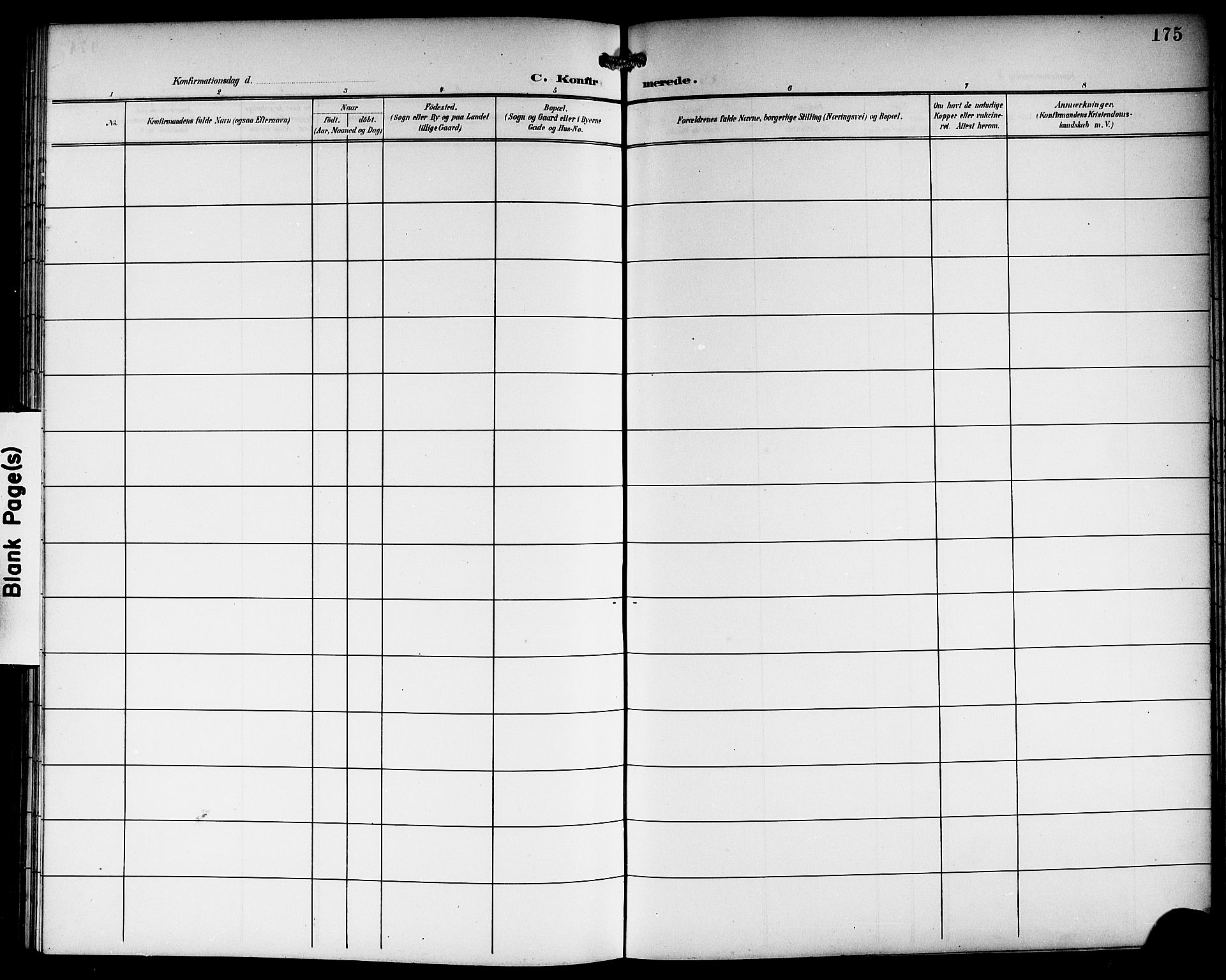 Haus sokneprestembete, AV/SAB-A-75601/H/Hab: Parish register (copy) no. B 4, 1900-1921, p. 175