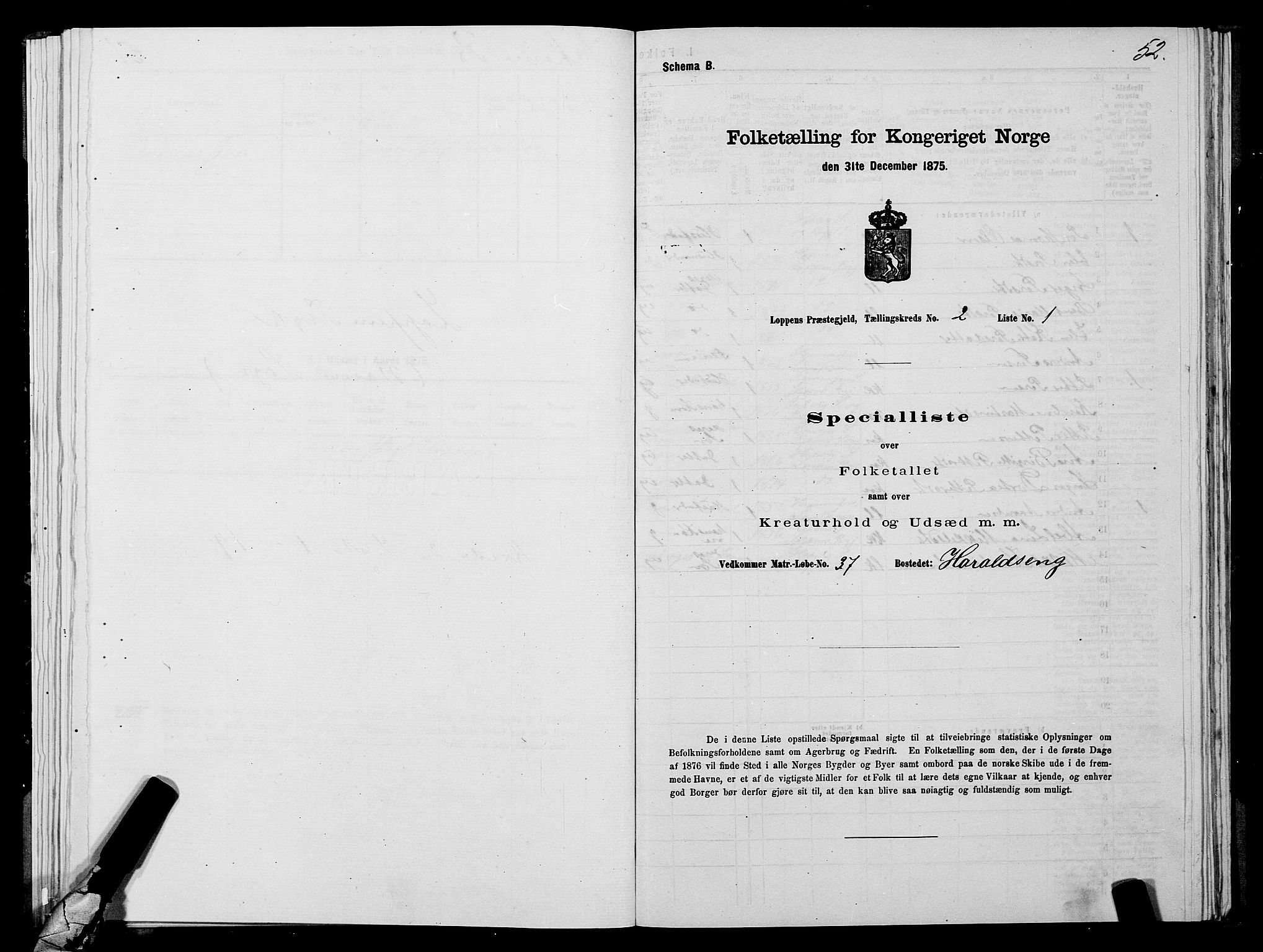 SATØ, 1875 census for 2014P Loppa, 1875, p. 1052