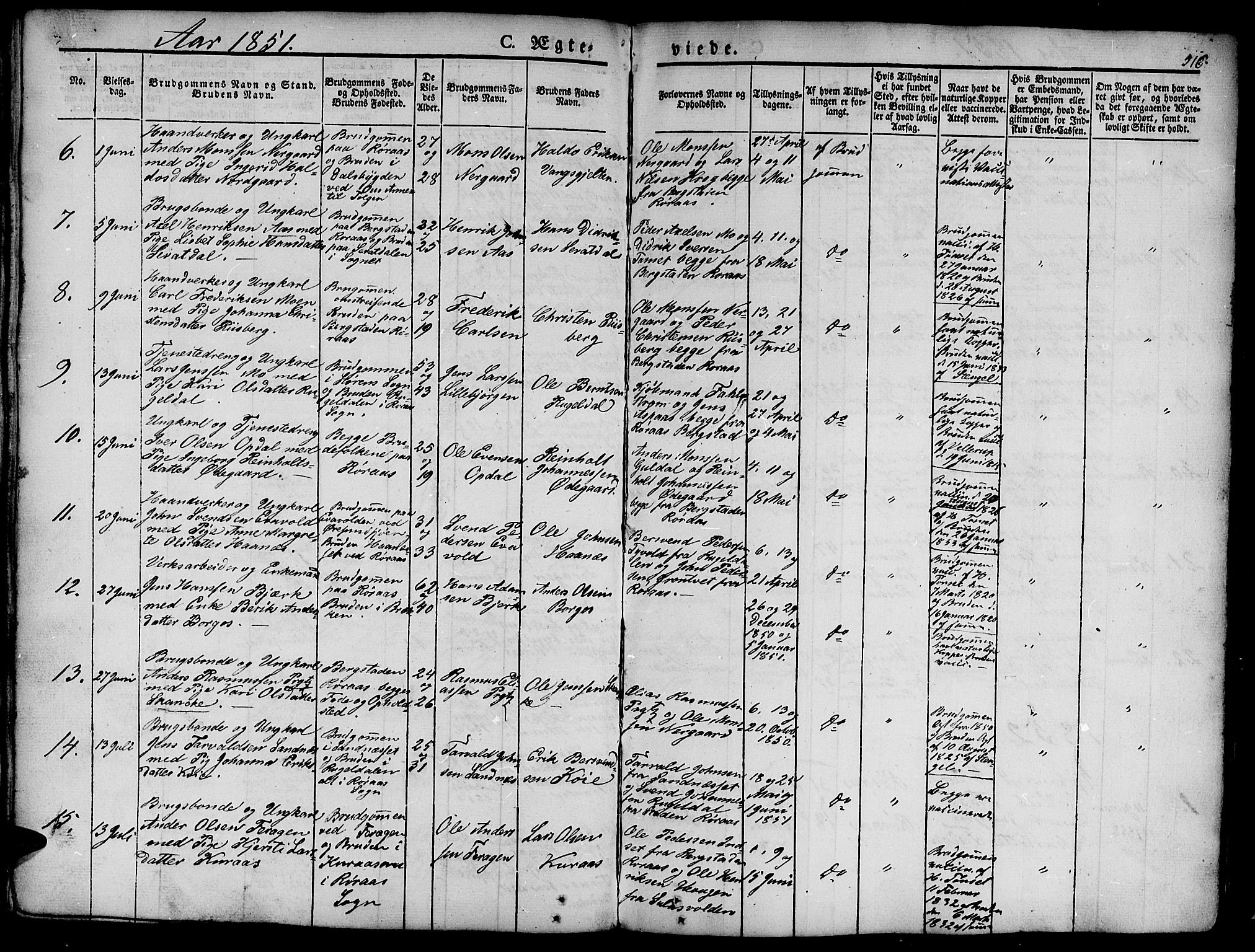 Ministerialprotokoller, klokkerbøker og fødselsregistre - Sør-Trøndelag, SAT/A-1456/681/L0939: Parish register (copy) no. 681C03, 1829-1855, p. 516
