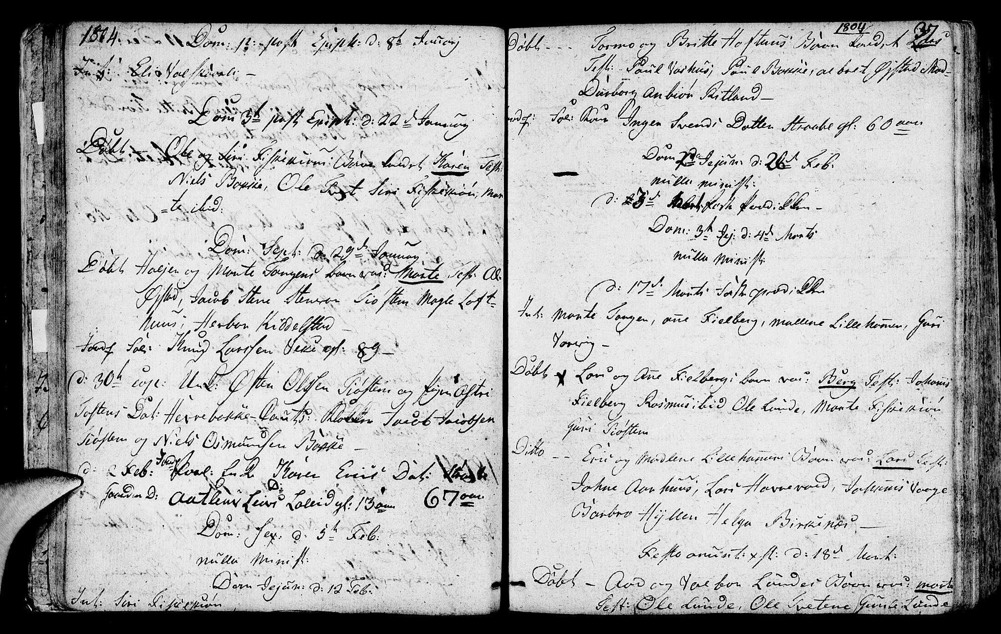 Suldal sokneprestkontor, AV/SAST-A-101845/01/IV/L0004: Parish register (official) no. A 4, 1800-1816, p. 37