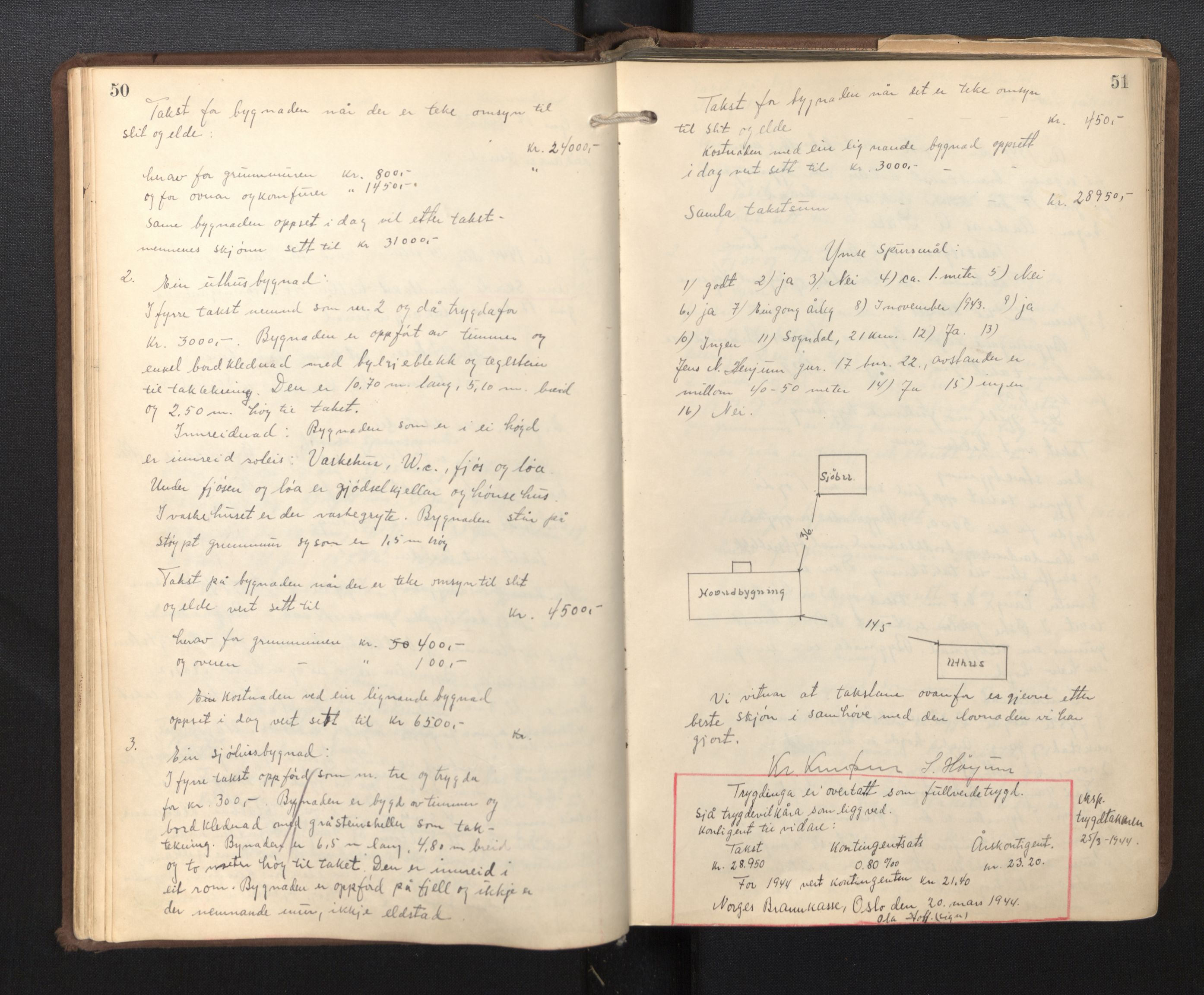 Lensmannen i Leikanger, AV/SAB-A-29201/0012/L0003: Branntakstprotokoll, 1941-1954, p. 50-51