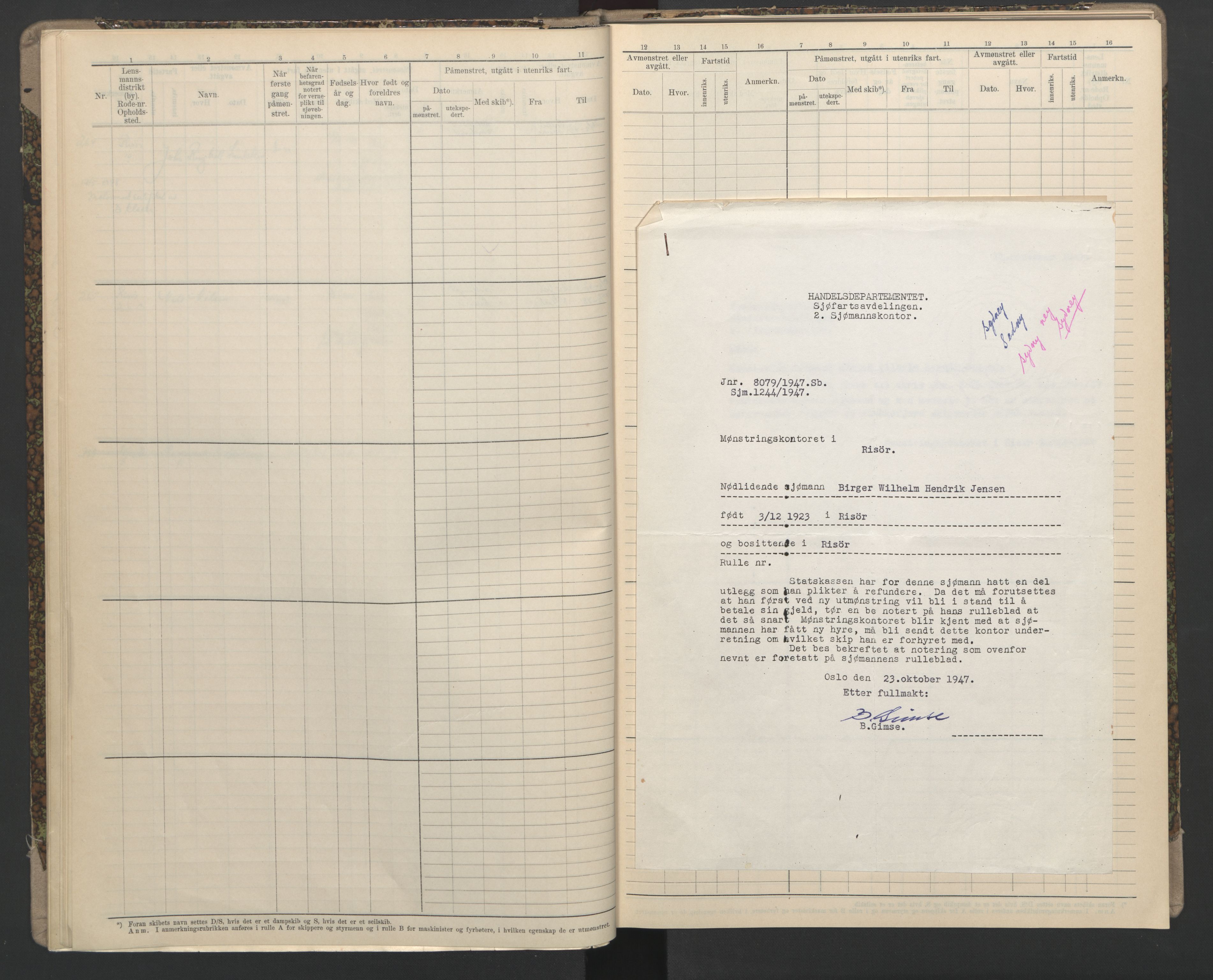 Risør mønstringskrets, AV/SAK-2031-0010/F/Fb/L0016: Hovedrulle B nr 194-265, T-15, 1937-1948, p. 18