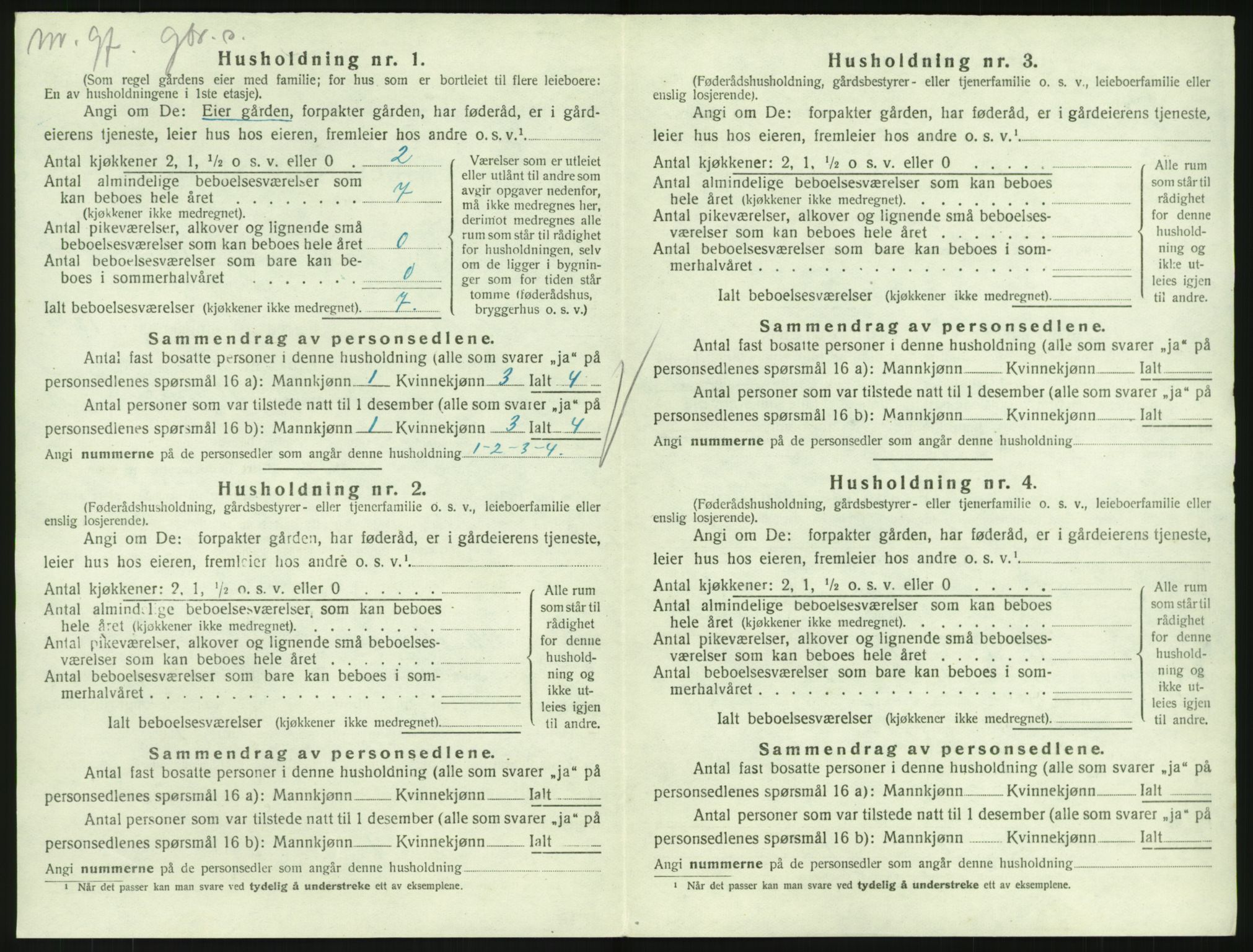 SAKO, 1920 census for Hedrum, 1920, p. 1240