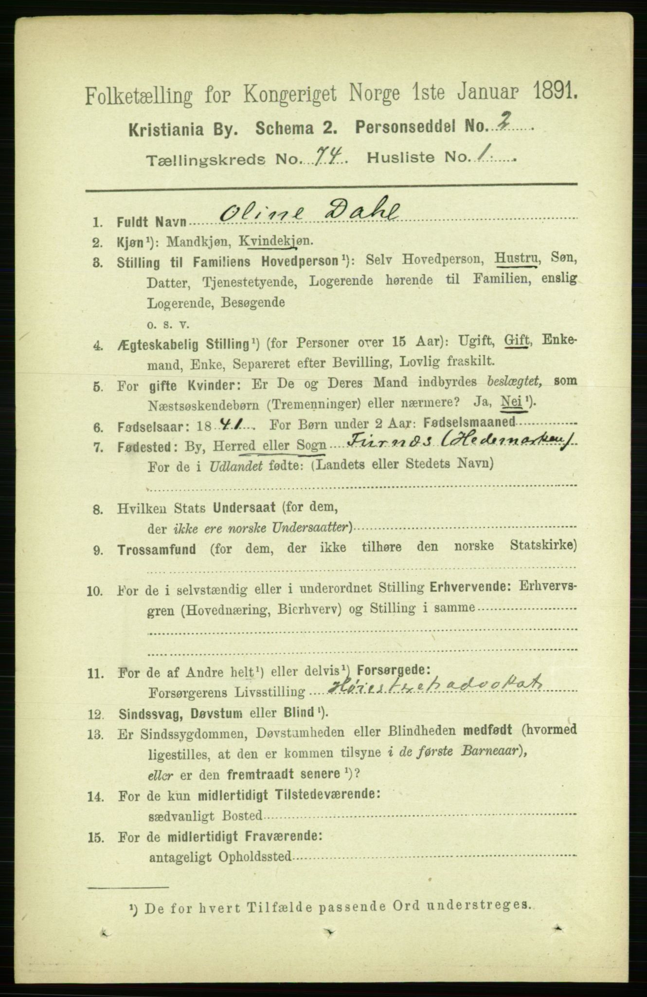 RA, 1891 census for 0301 Kristiania, 1891, p. 39627