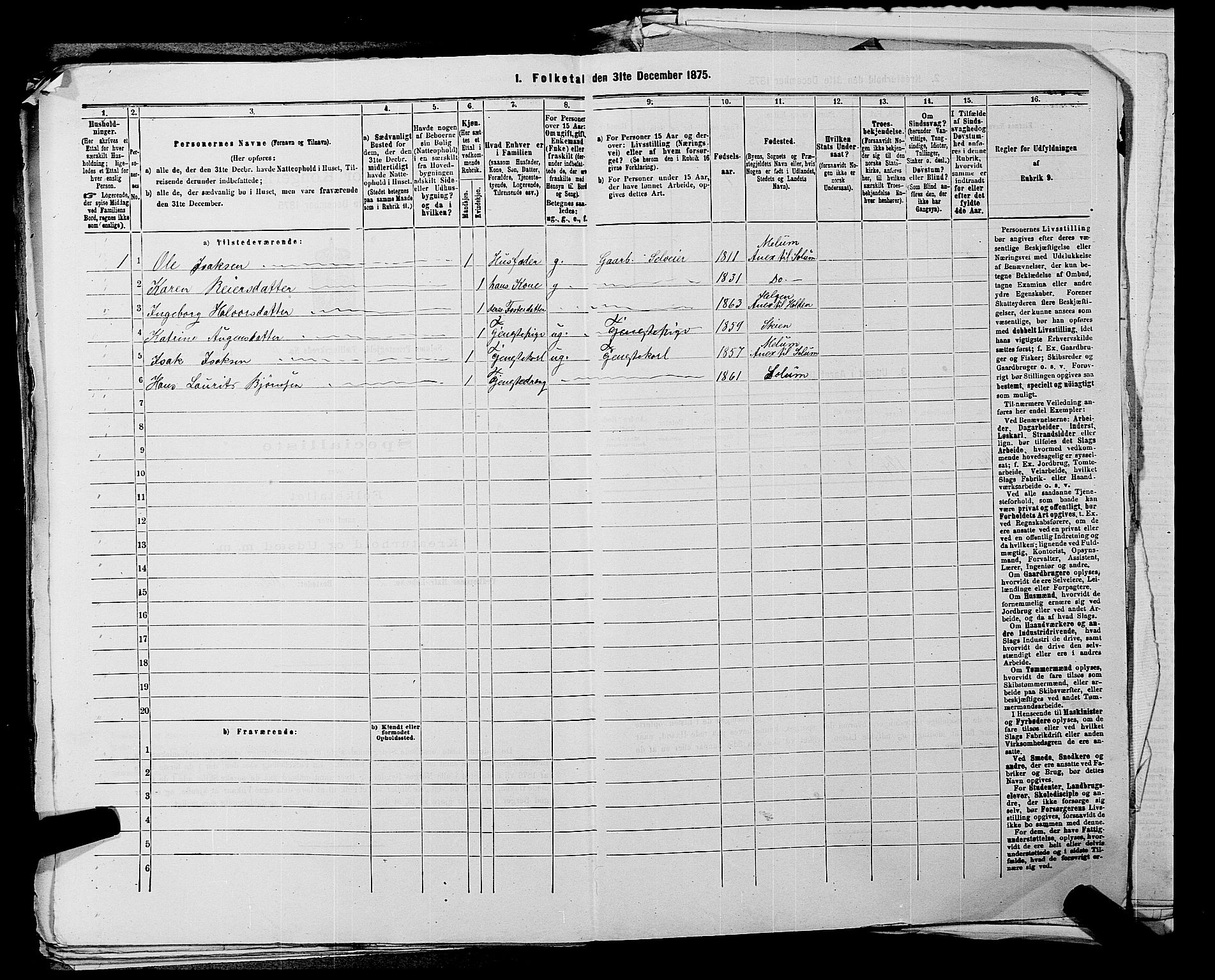 SAKO, 1875 census for 0818P Solum, 1875, p. 1642