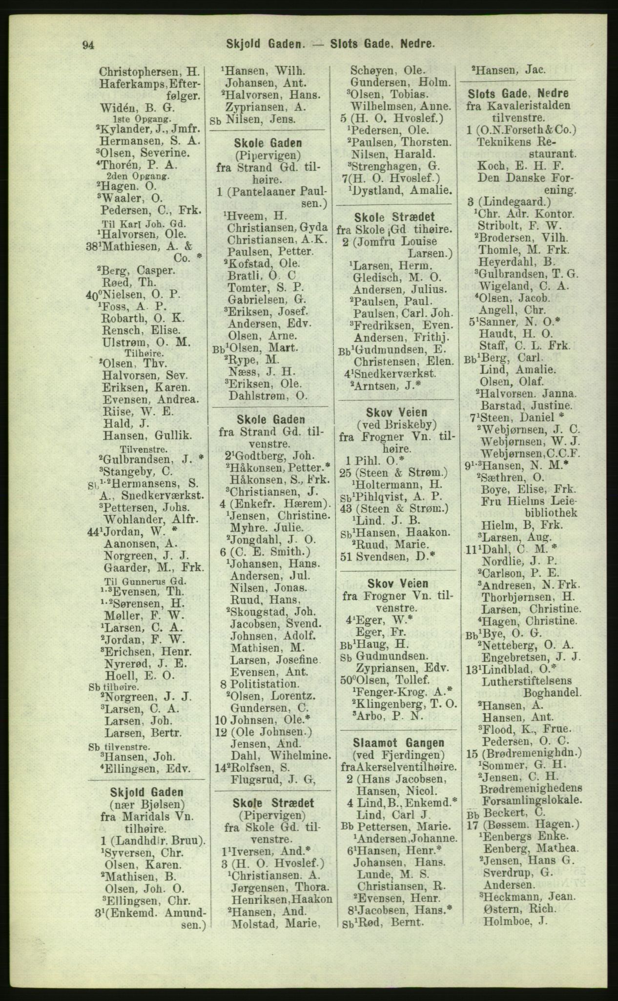 Kristiania/Oslo adressebok, PUBL/-, 1884, p. 94