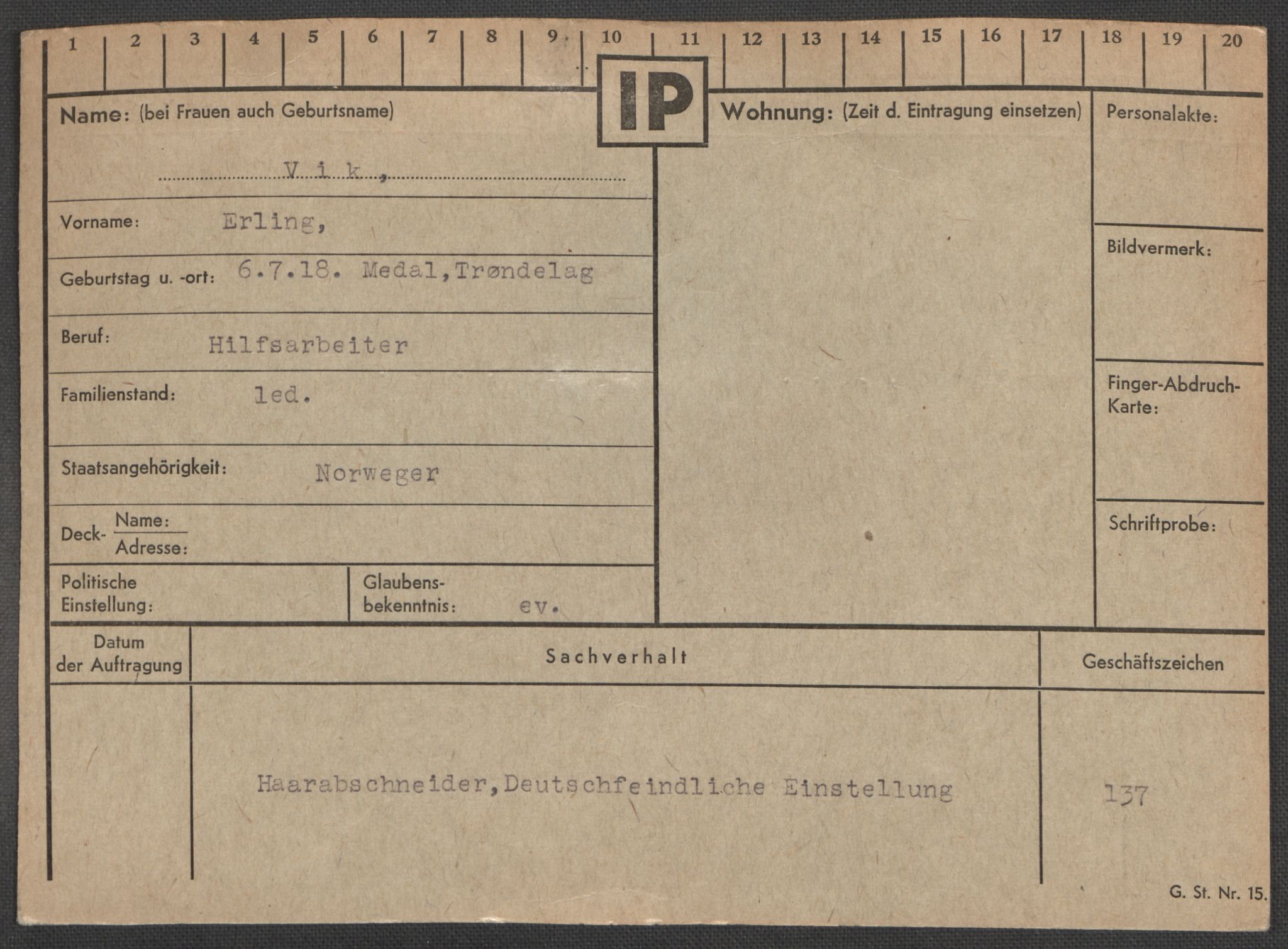 Befehlshaber der Sicherheitspolizei und des SD, RA/RAFA-5969/E/Ea/Eaa/L0010: Register over norske fanger i Møllergata 19: Sø-Å, 1940-1945, p. 772
