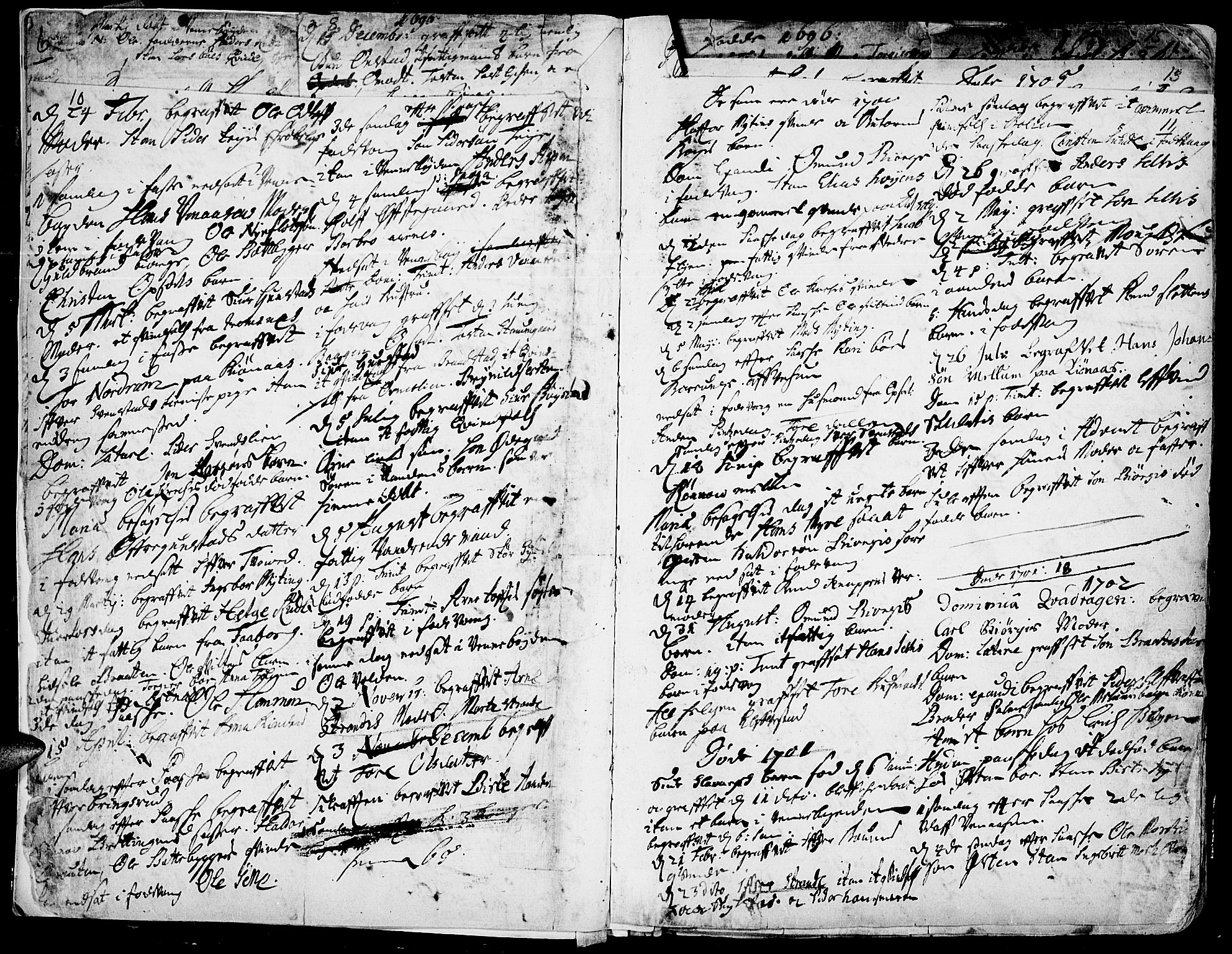 Ringebu prestekontor, AV/SAH-PREST-082/H/Ha/Haa/L0001: Parish register (official) no. 1, 1696-1733, p. 10-11