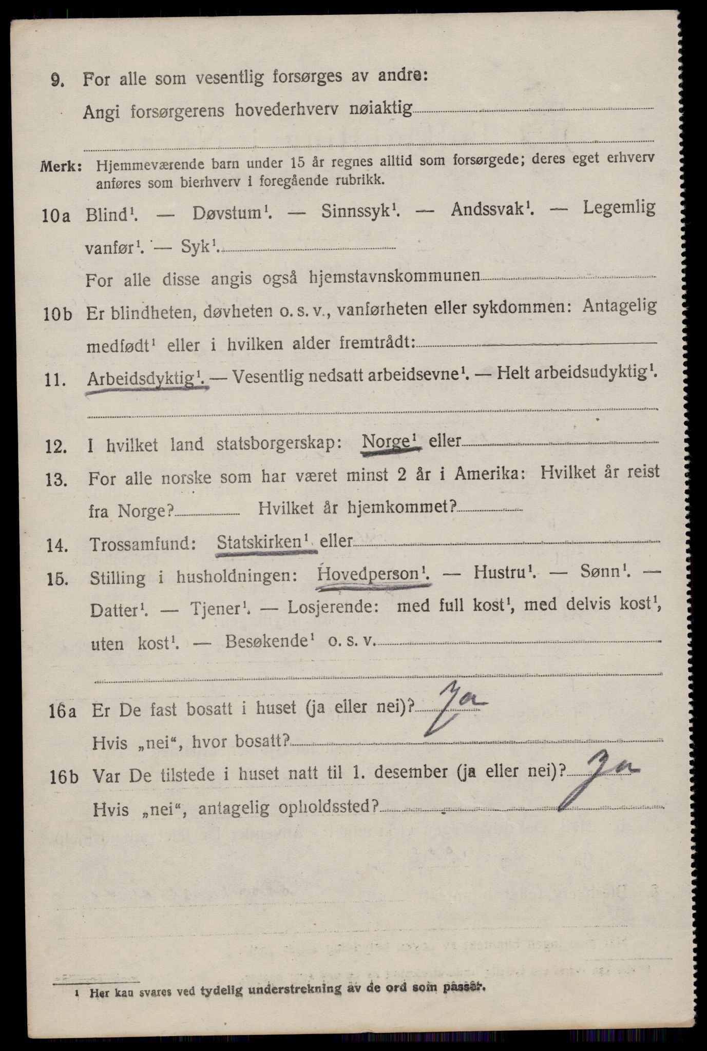 SAST, 1920 census for Varhaug, 1920, p. 1988