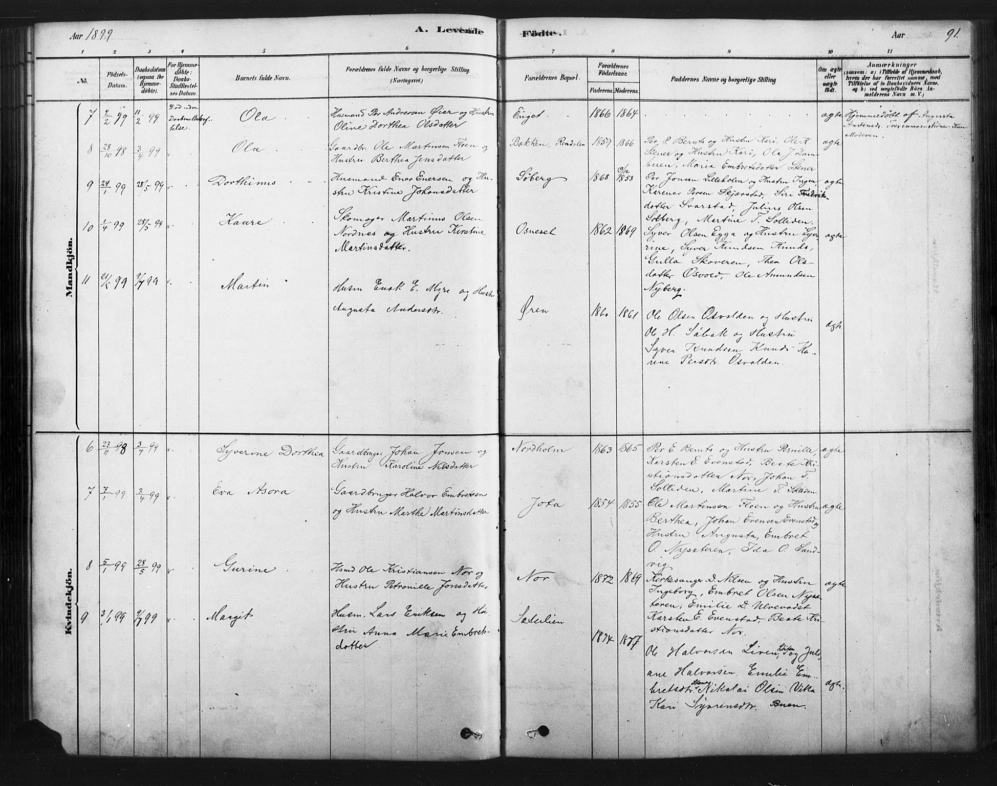 Åmot prestekontor, Hedmark, AV/SAH-PREST-056/H/Ha/Haa/L0012: Parish register (official) no. 12, 1878-1901, p. 91