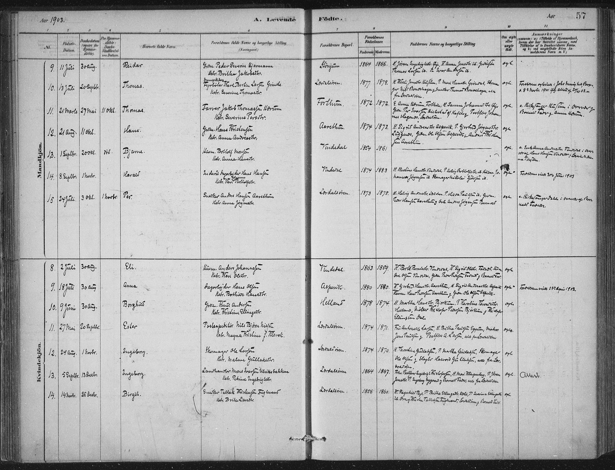 Lærdal sokneprestembete, SAB/A-81201: Parish register (official) no. D  1, 1878-1908, p. 57