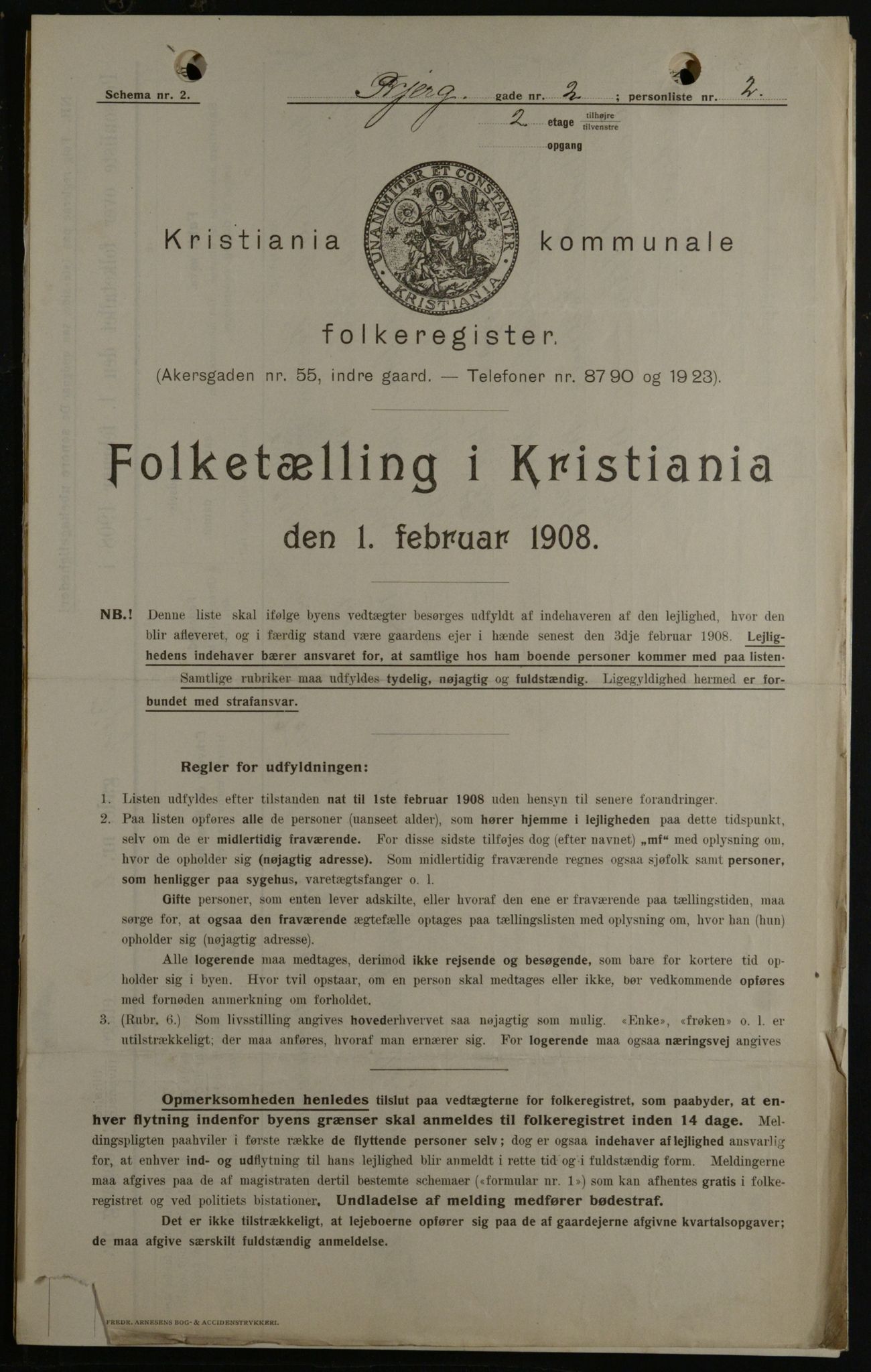 OBA, Municipal Census 1908 for Kristiania, 1908, p. 5363