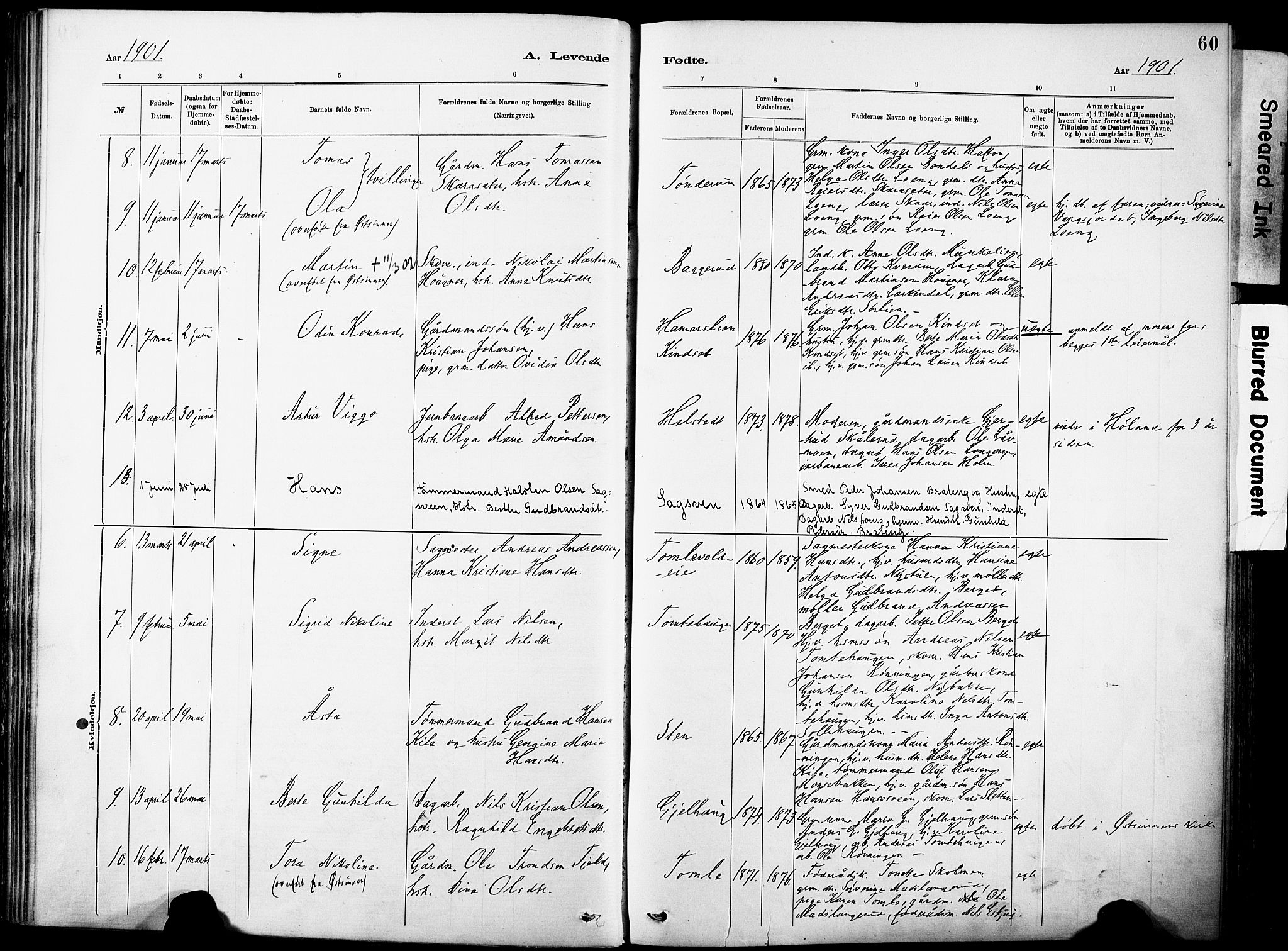 Nordre Land prestekontor, SAH/PREST-124/H/Ha/Haa/L0005: Parish register (official) no. 5, 1882-1903, p. 60