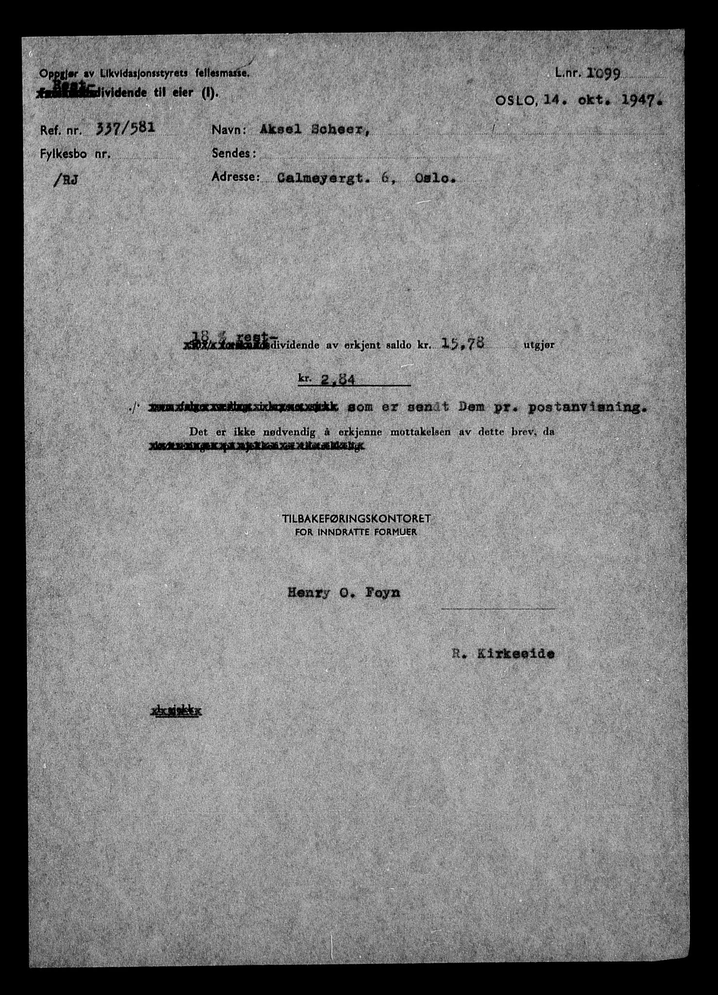 Justisdepartementet, Tilbakeføringskontoret for inndratte formuer, RA/S-1564/H/Hc/Hcc/L0978: --, 1945-1947, p. 71