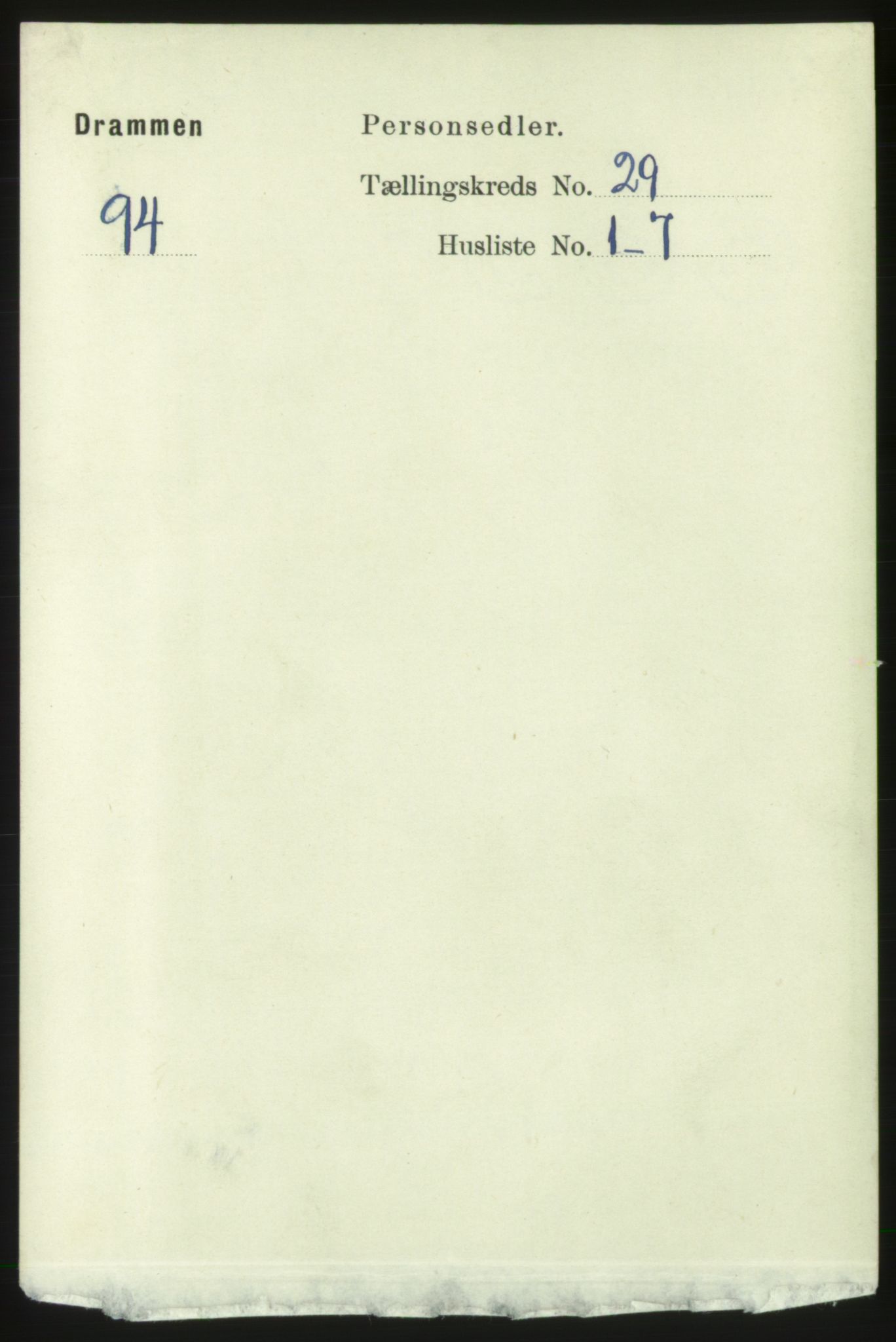 RA, 1891 census for 0602 Drammen, 1891, p. 17394