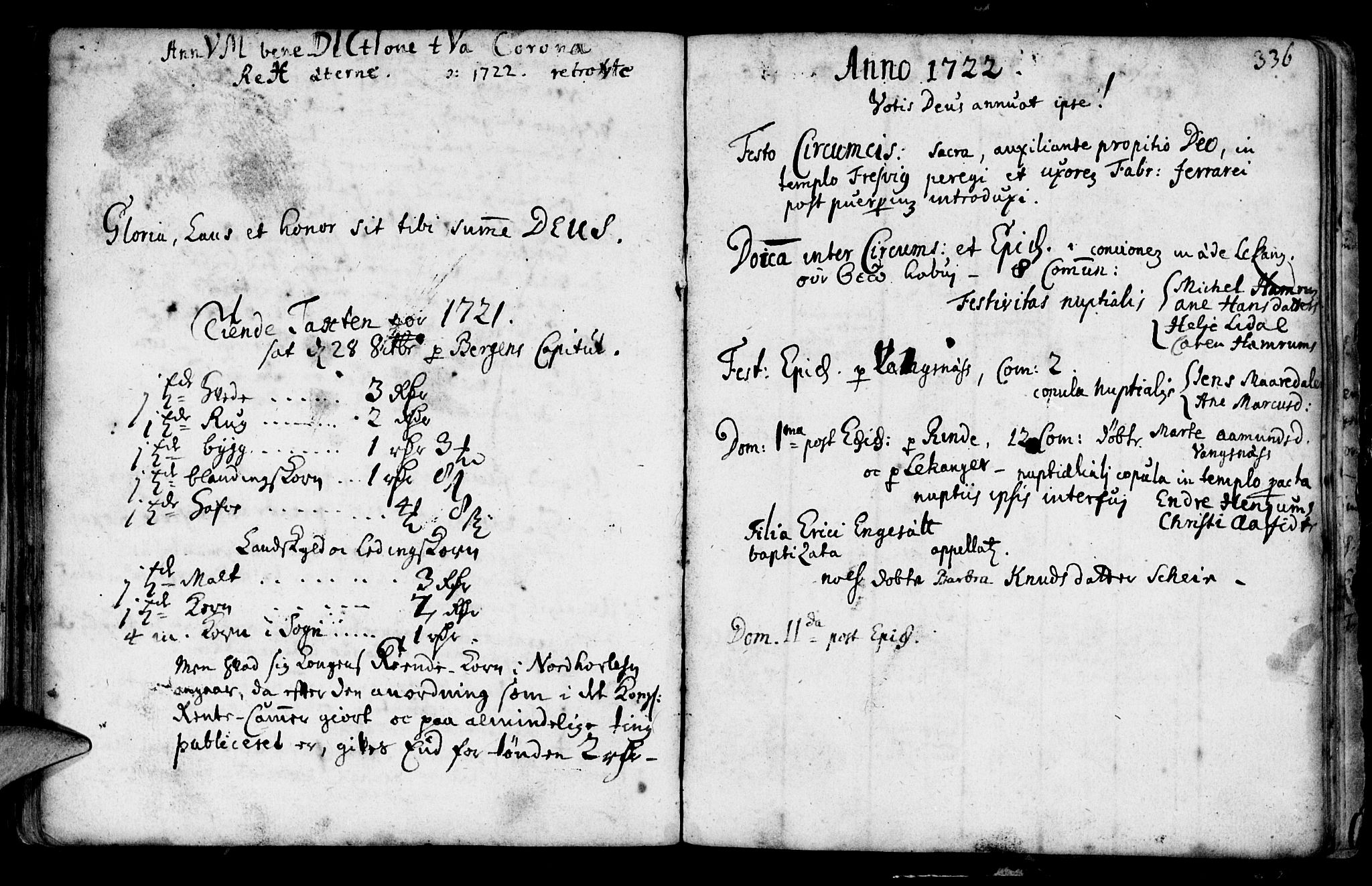 Leikanger sokneprestembete, SAB/A-81001: Parish register (official) no. A 1, 1690-1734, p. 336