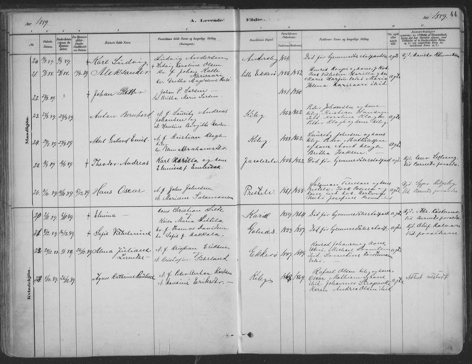 Vadsø sokneprestkontor, SATØ/S-1325/H/Ha/L0009kirke: Parish register (official) no. 9, 1881-1917, p. 44