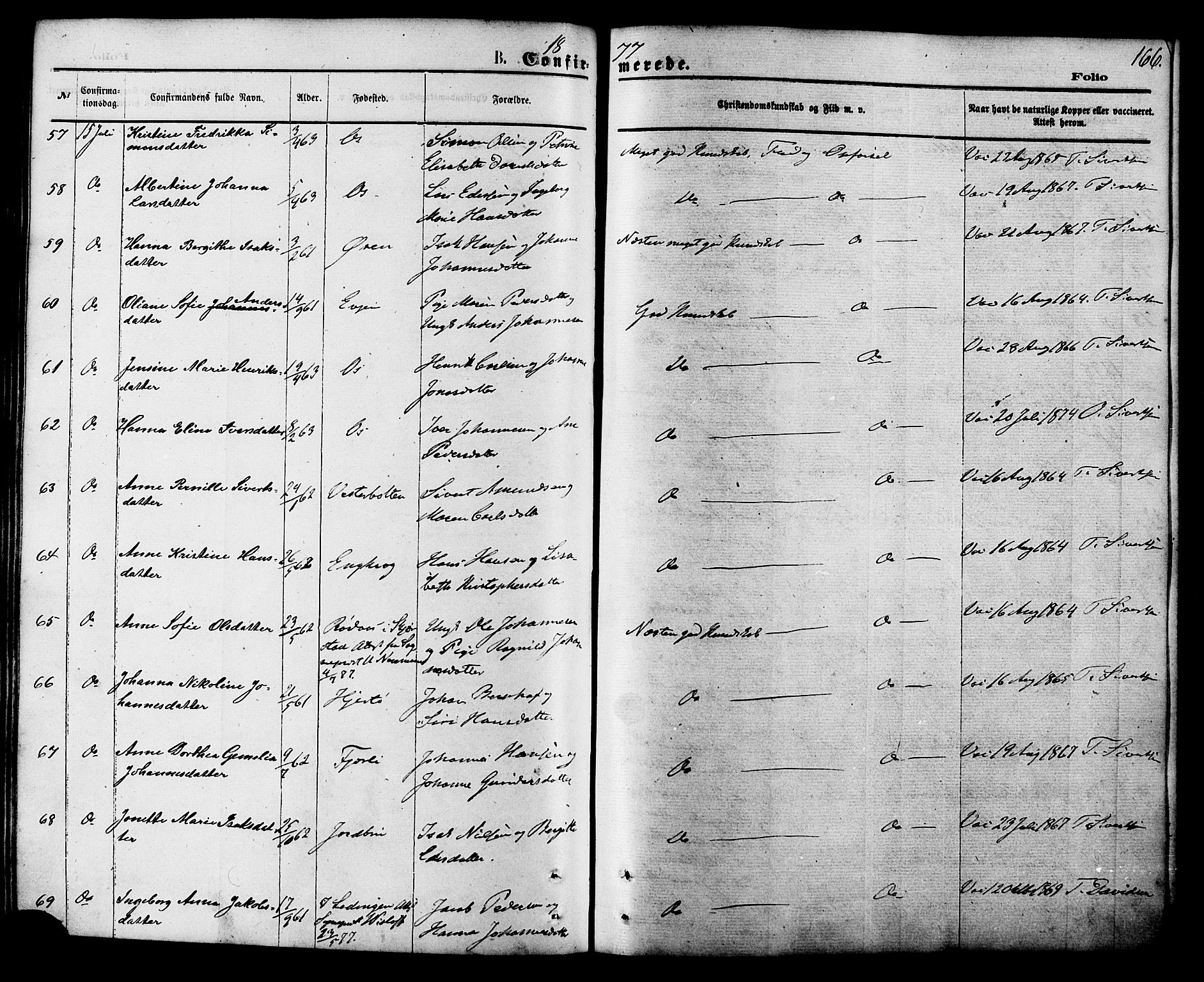 Ministerialprotokoller, klokkerbøker og fødselsregistre - Nordland, SAT/A-1459/853/L0771: Parish register (official) no. 853A10, 1870-1881, p. 166
