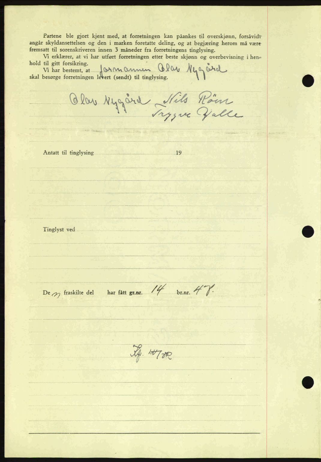 Nordmøre sorenskriveri, SAT/A-4132/1/2/2Ca: Mortgage book no. A96, 1943-1944, Diary no: : 2492/1943