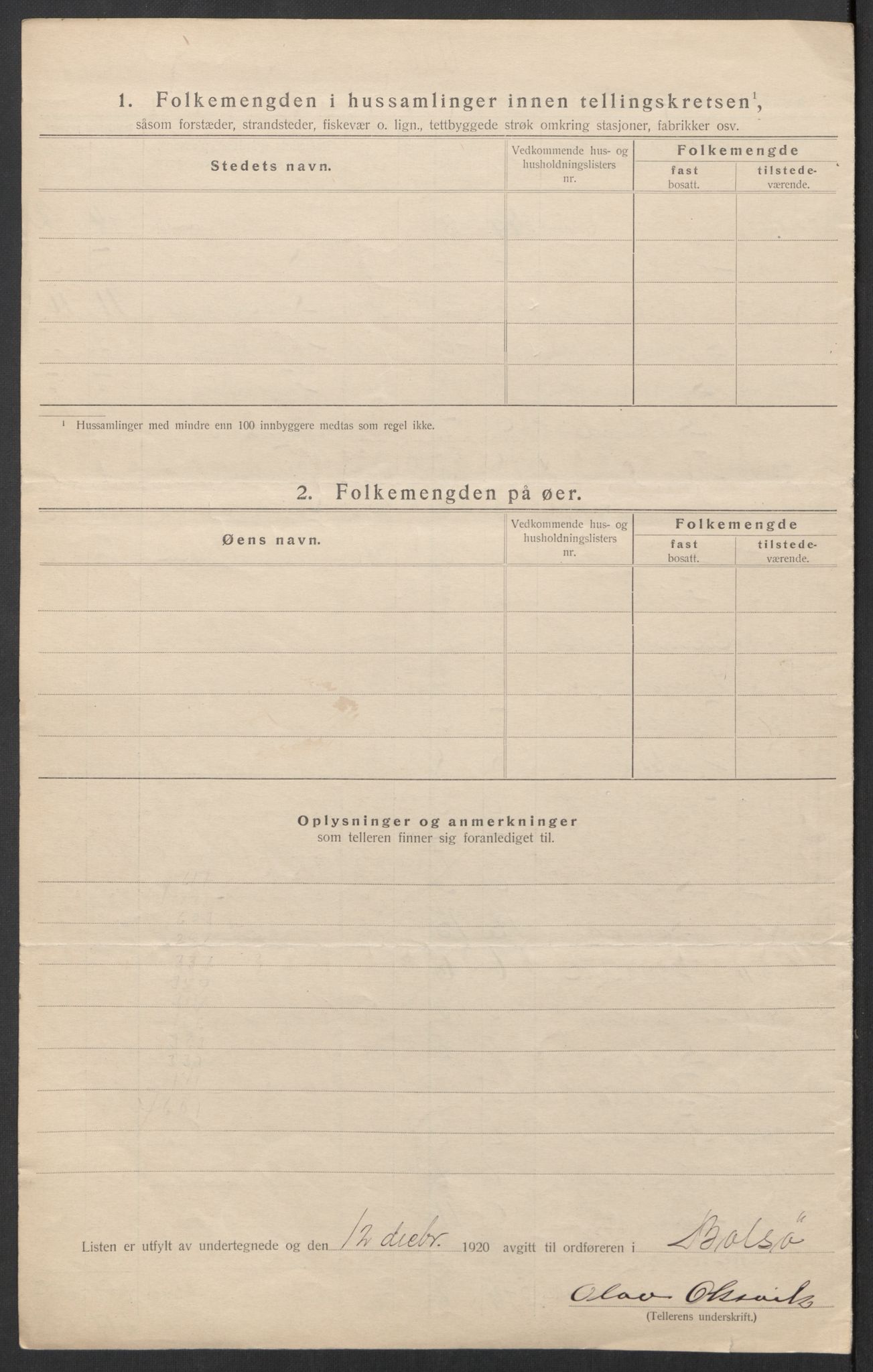 SAT, 1920 census for Bolsøy, 1920, p. 10