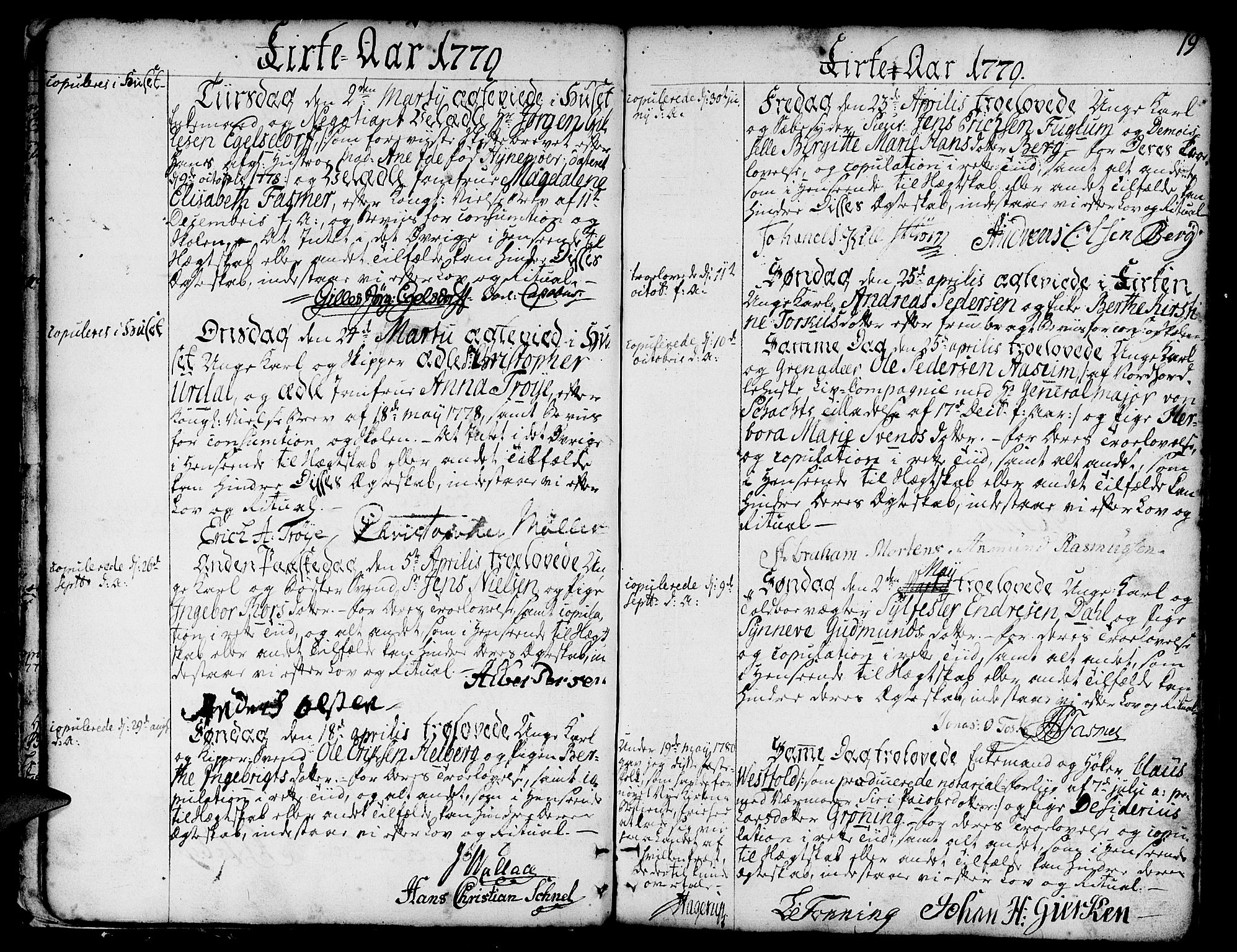 Nykirken Sokneprestembete, SAB/A-77101/H/Haa/L0008: Parish register (official) no. A 8, 1776-1814, p. 19