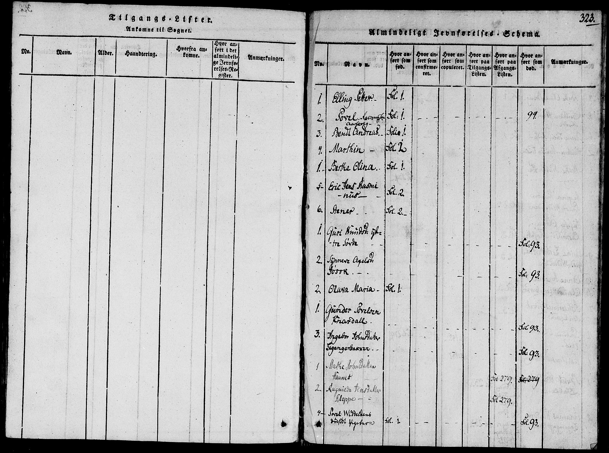 Ministerialprotokoller, klokkerbøker og fødselsregistre - Møre og Romsdal, AV/SAT-A-1454/504/L0054: Parish register (official) no. 504A01, 1816-1861, p. 323