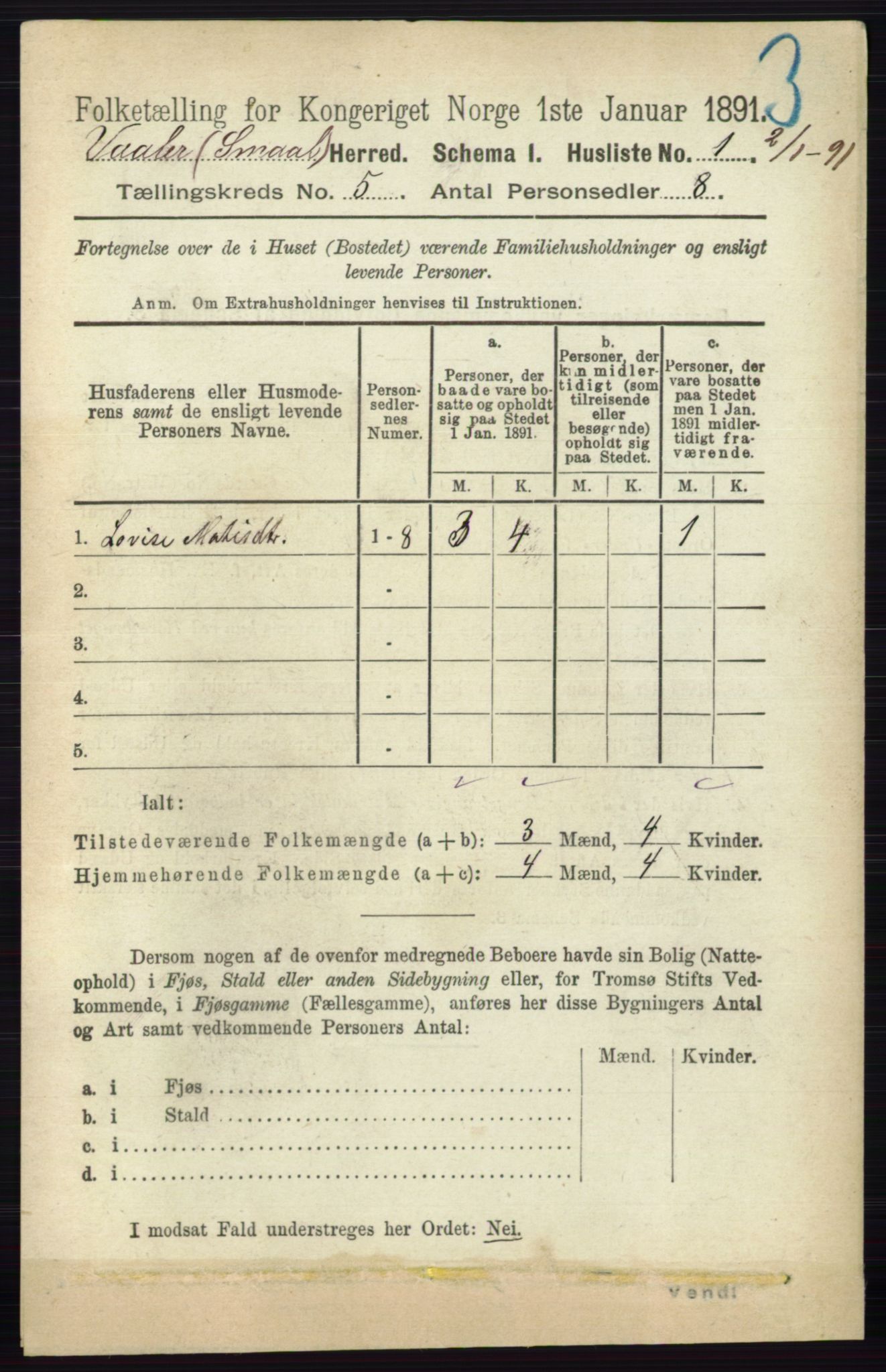 RA, 1891 census for 0137 Våler, 1891, p. 1930