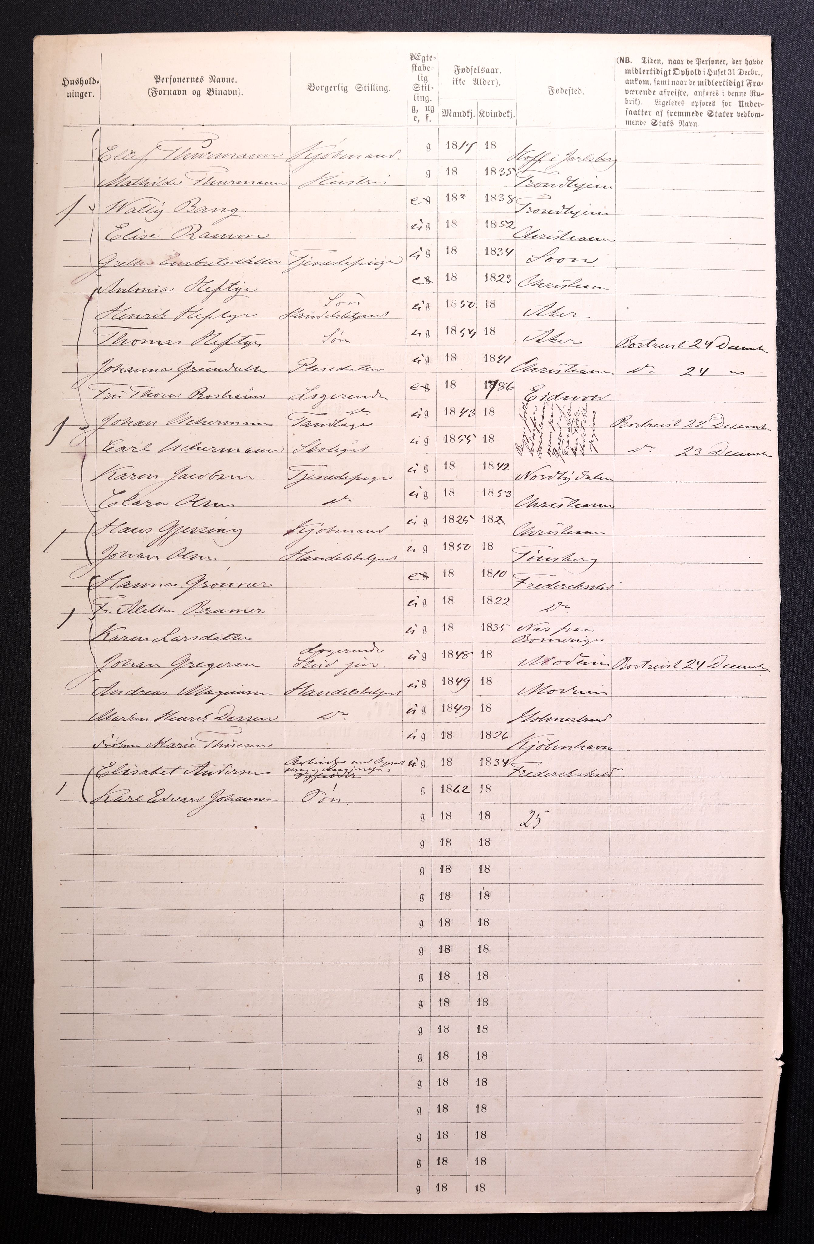 RA, 1870 census for 0301 Kristiania, 1870, p. 1652