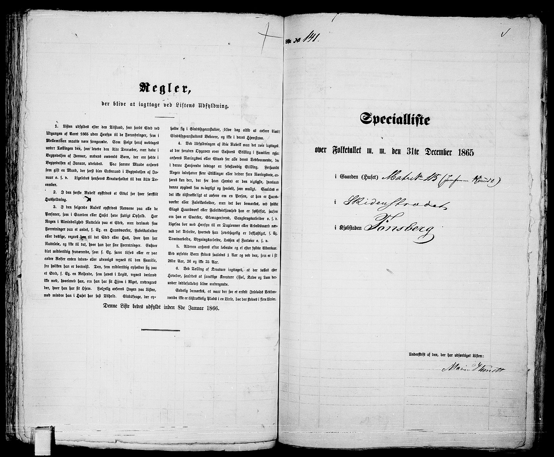 RA, 1865 census for Tønsberg, 1865, p. 308