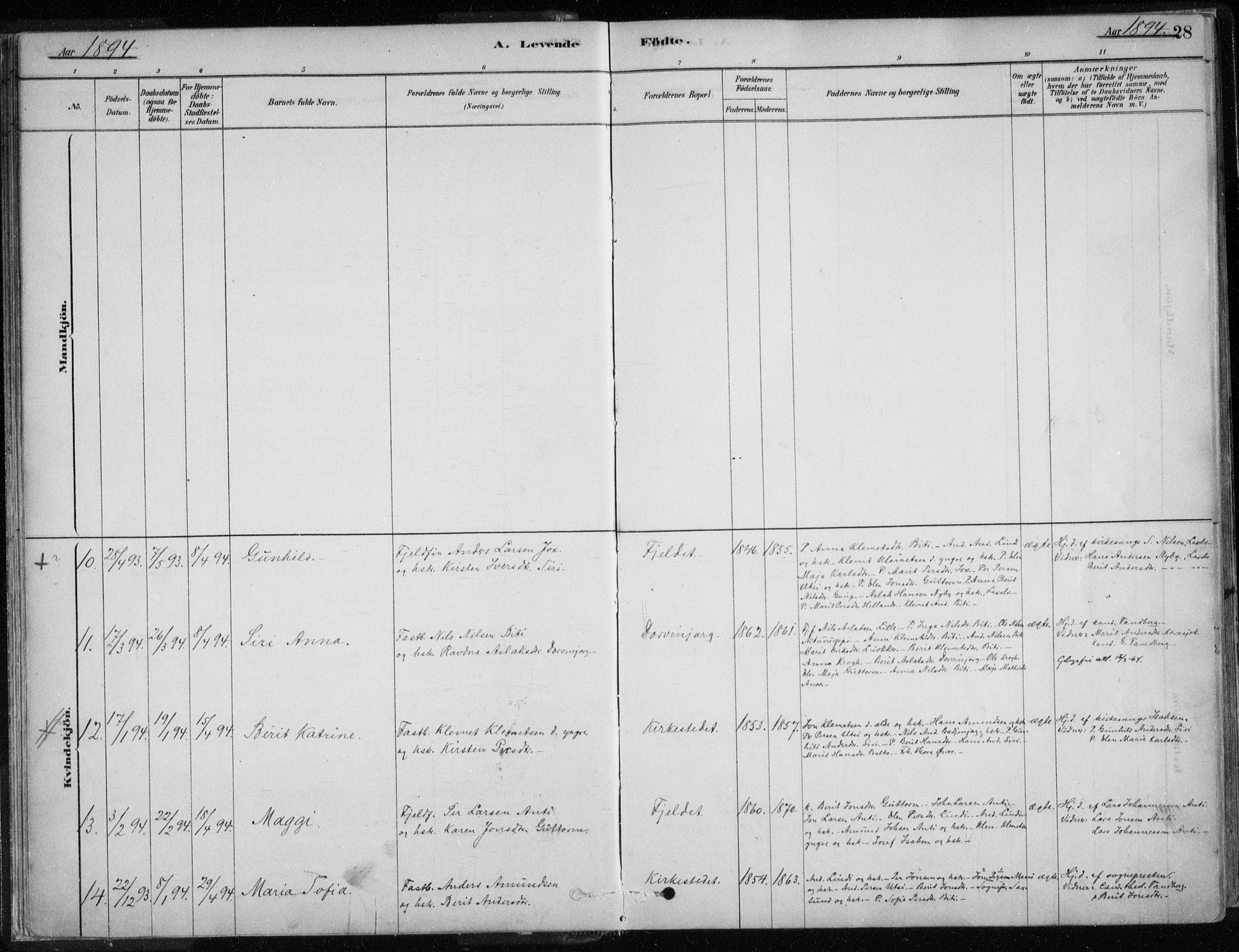 Karasjok sokneprestkontor, AV/SATØ-S-1352/H/Ha/L0002kirke: Parish register (official) no. 2, 1885-1906, p. 28