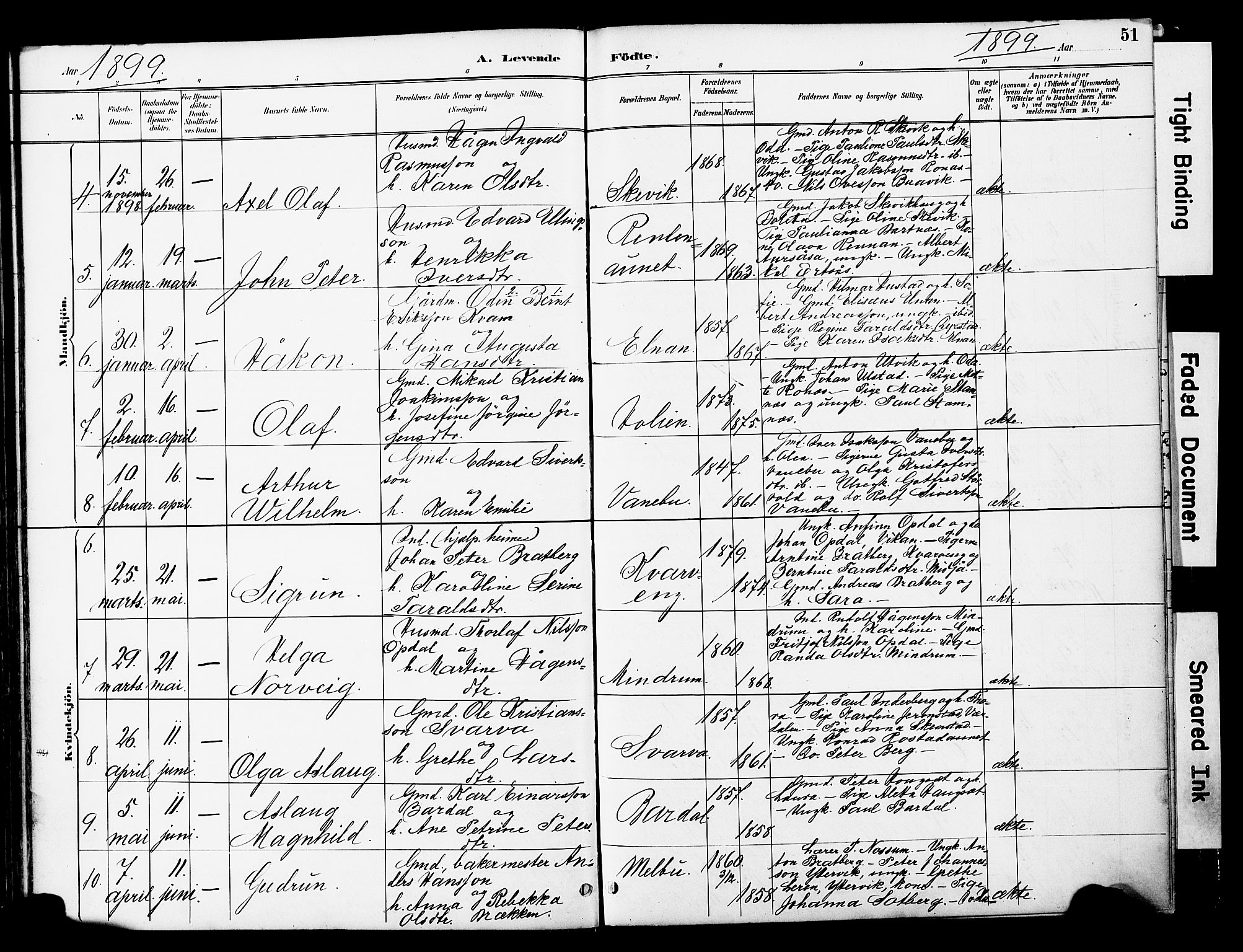 Ministerialprotokoller, klokkerbøker og fødselsregistre - Nord-Trøndelag, AV/SAT-A-1458/741/L0396: Parish register (official) no. 741A10, 1889-1901, p. 51