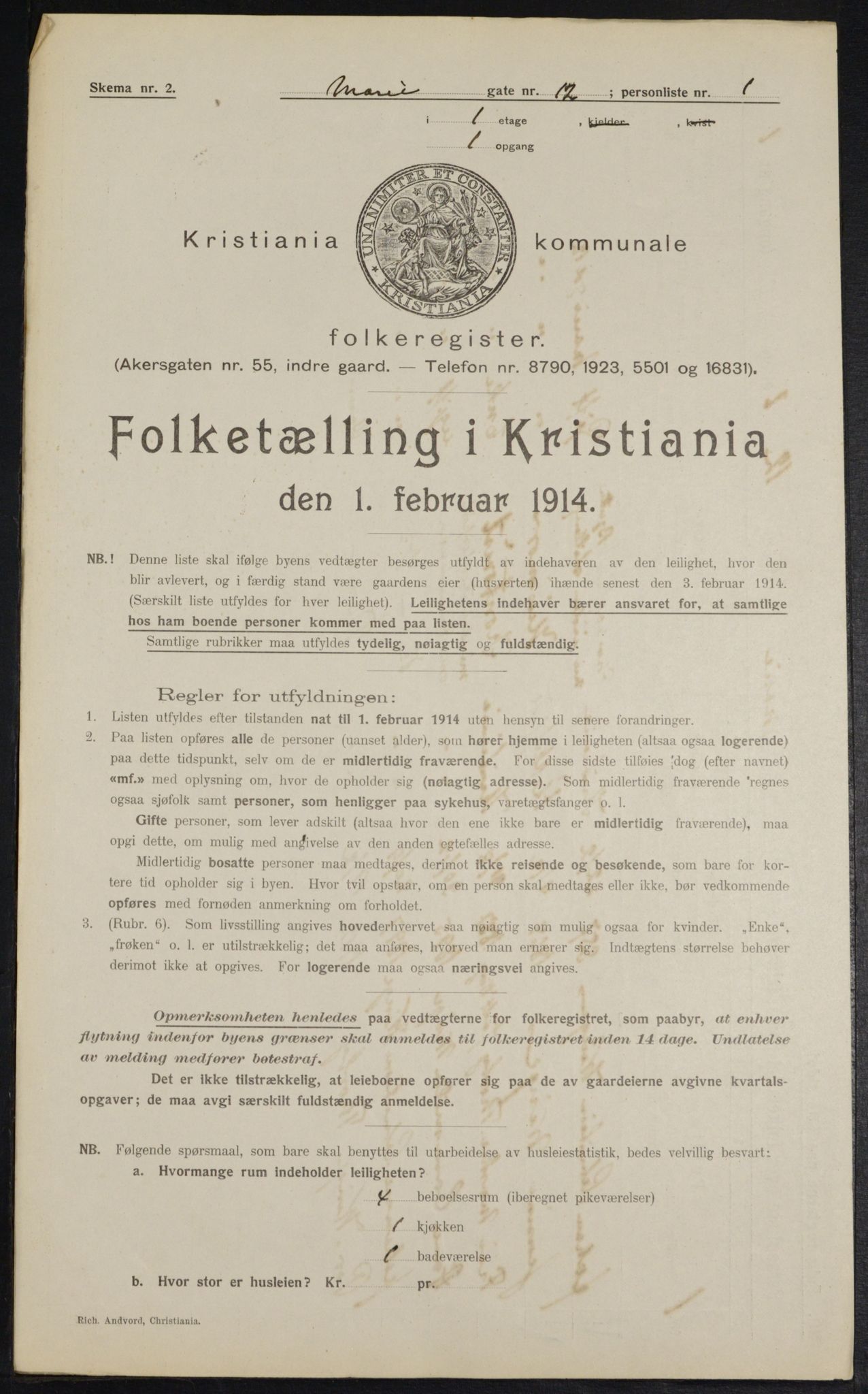 OBA, Municipal Census 1914 for Kristiania, 1914, p. 62894