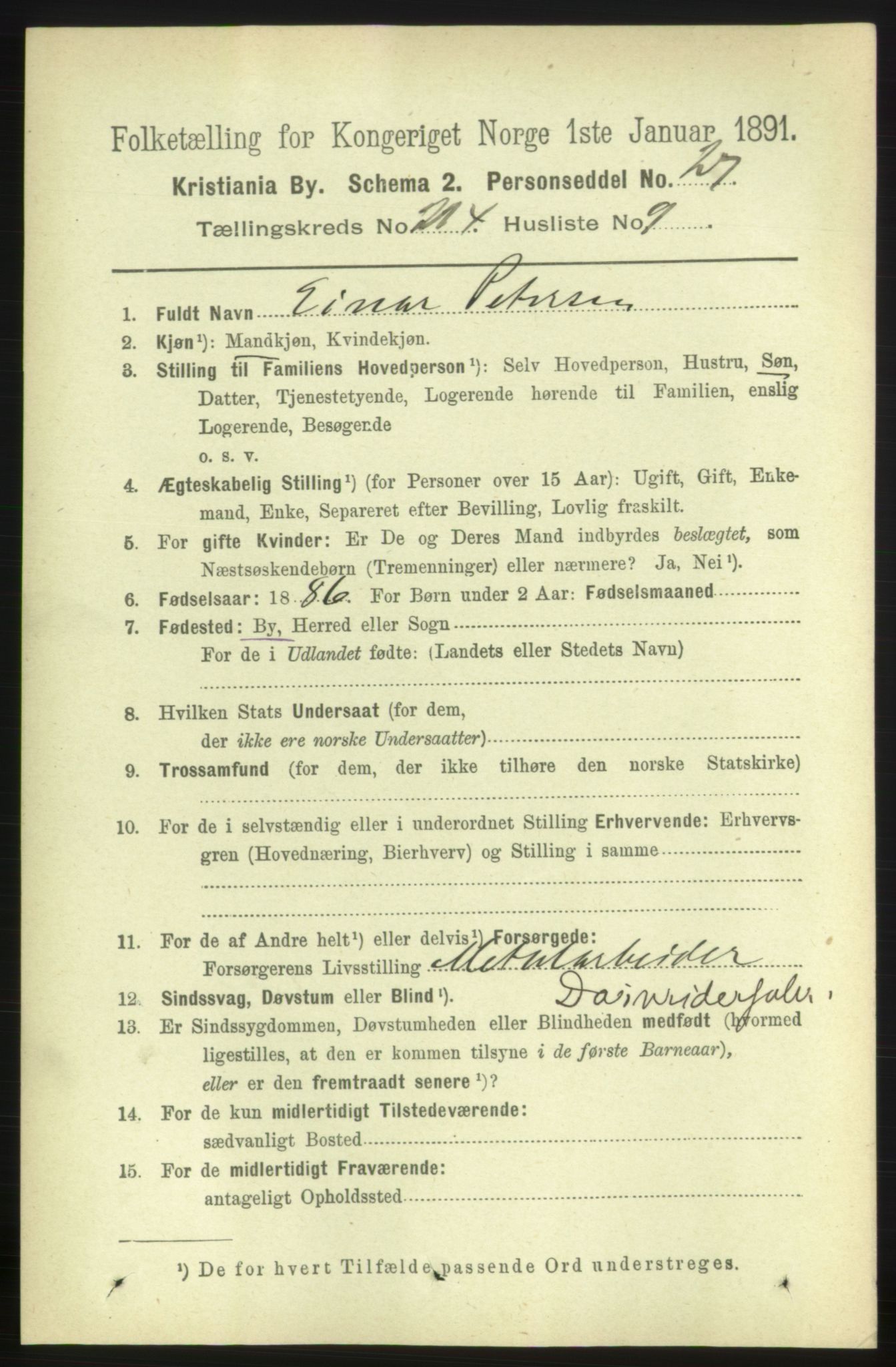 RA, 1891 census for 0301 Kristiania, 1891, p. 127686