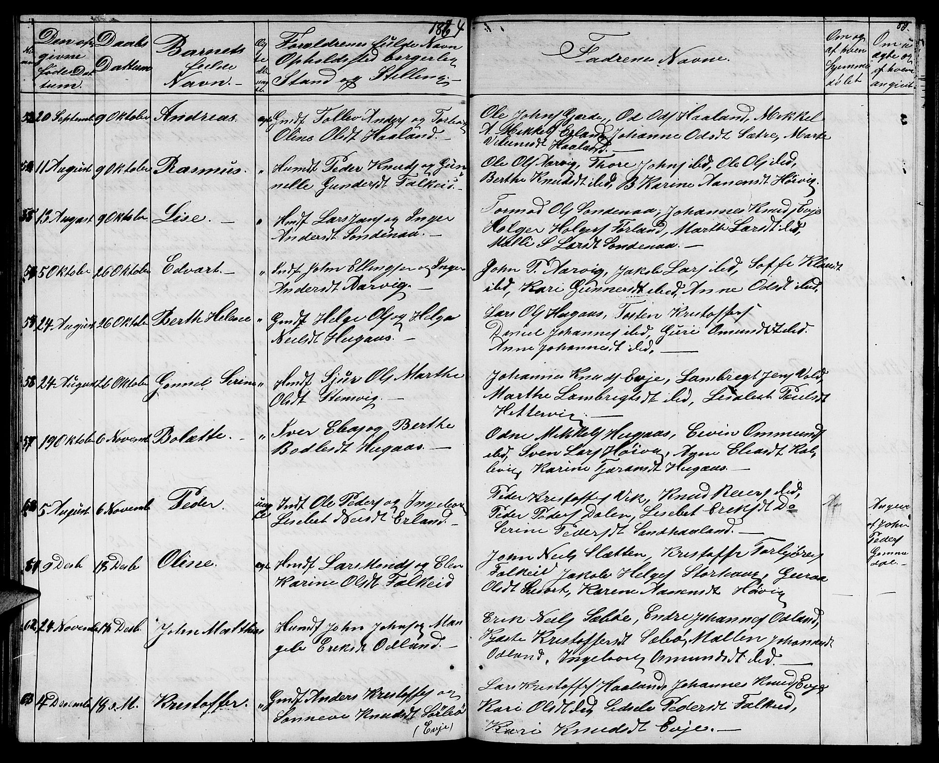 Tysvær sokneprestkontor, SAST/A -101864/H/Ha/Hab/L0002: Parish register (copy) no. B 2, 1852-1868, p. 89