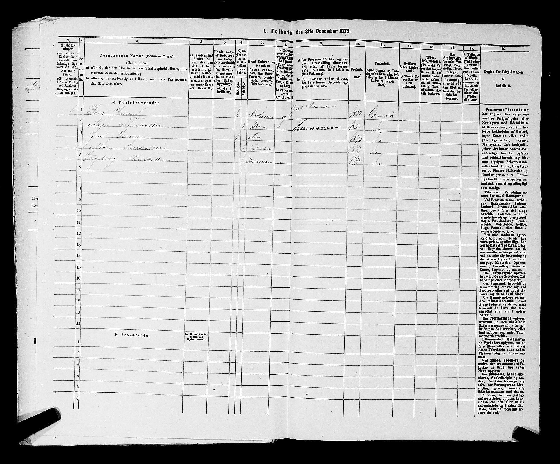 RA, 1875 census for 0118P Aremark, 1875, p. 1154