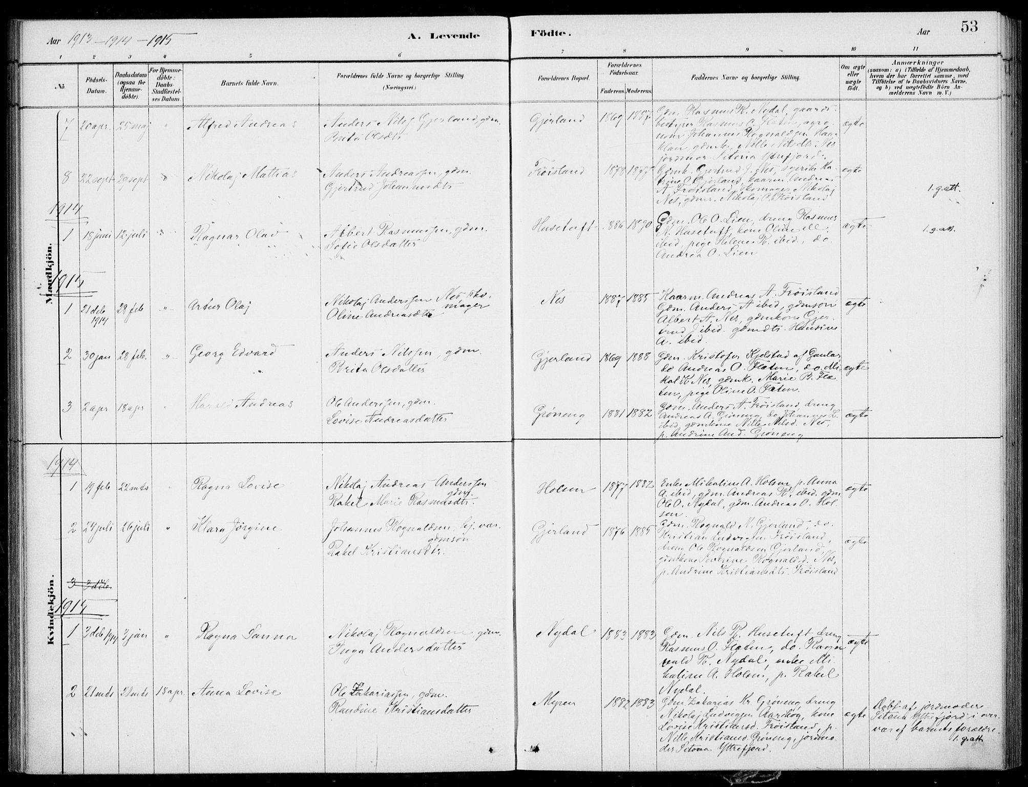 Førde sokneprestembete, SAB/A-79901/H/Haa/Haac/L0001: Parish register (official) no. C  1, 1881-1920, p. 53