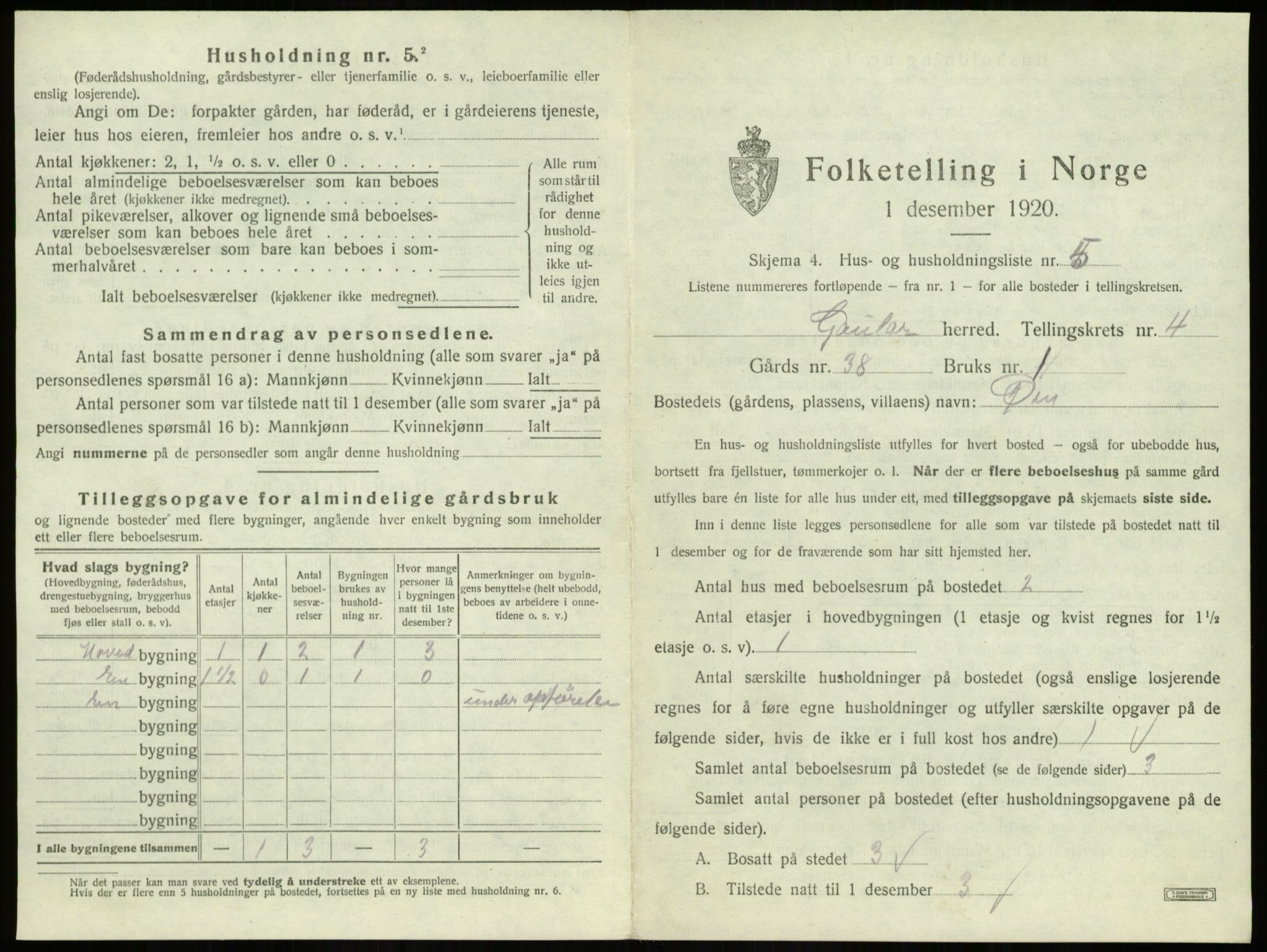 SAB, 1920 census for Gaular, 1920, p. 261