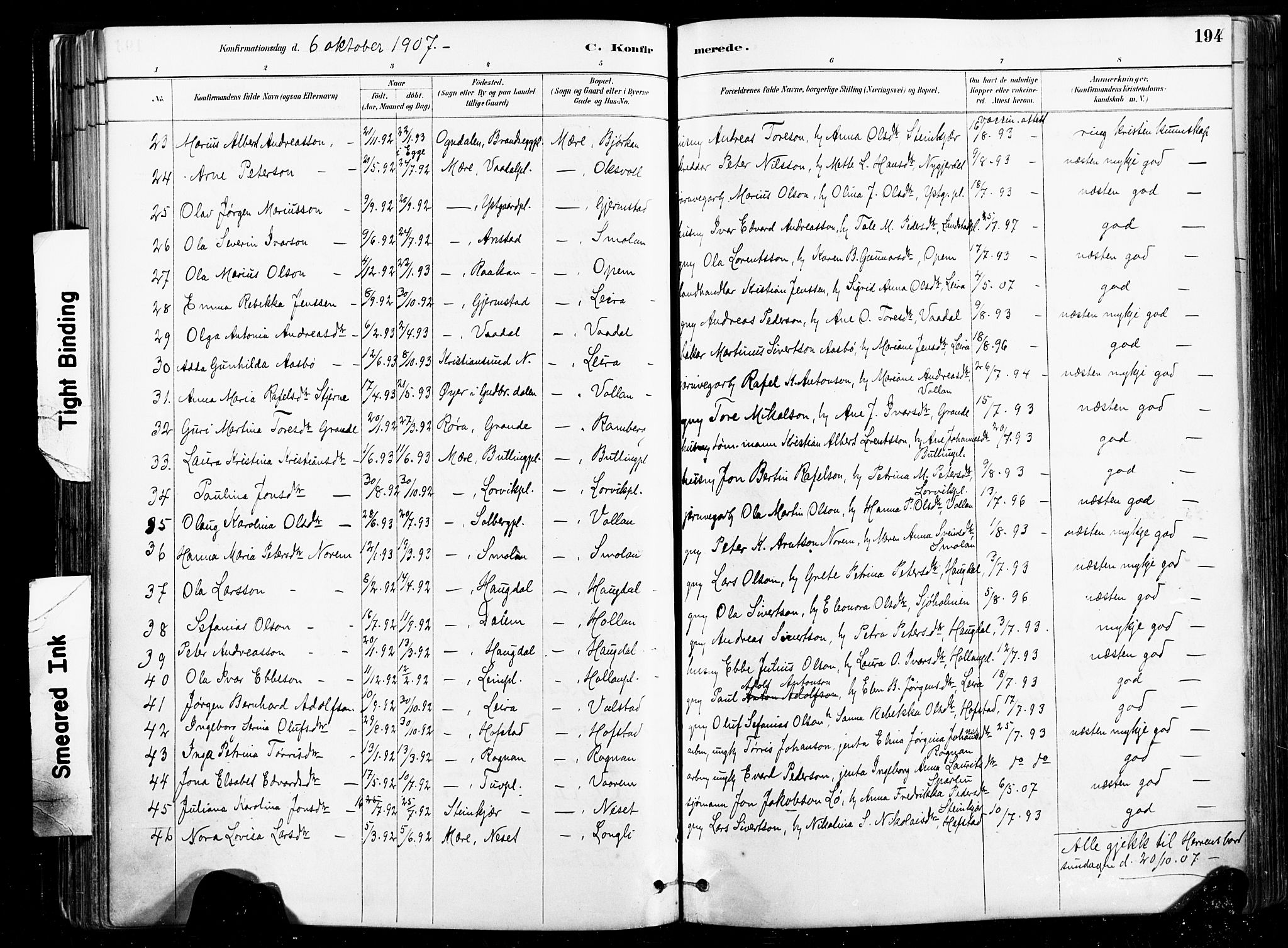 Ministerialprotokoller, klokkerbøker og fødselsregistre - Nord-Trøndelag, SAT/A-1458/735/L0351: Parish register (official) no. 735A10, 1884-1908, p. 194