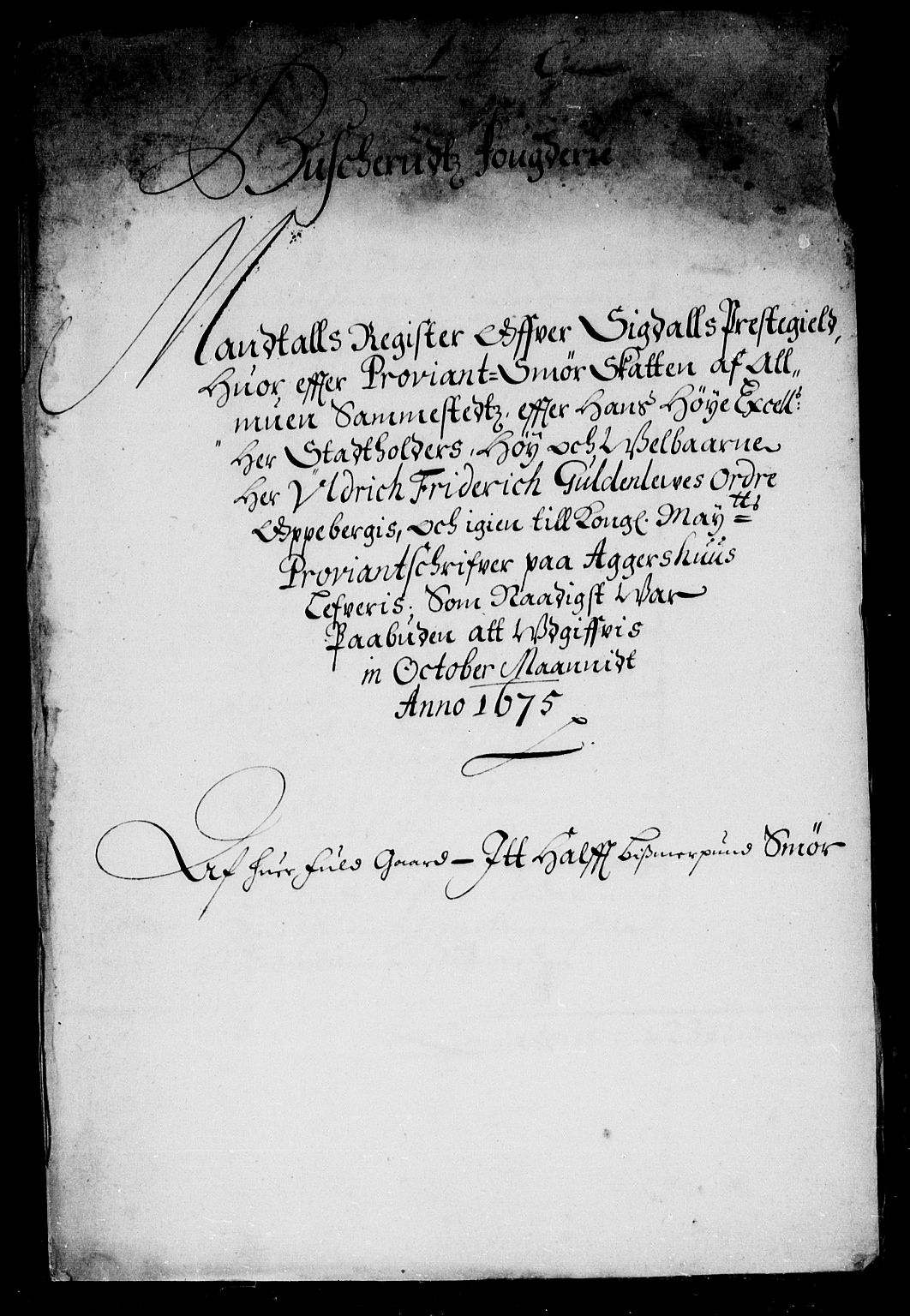 Rentekammeret inntil 1814, Reviderte regnskaper, Stiftamtstueregnskaper, Landkommissariatet på Akershus og Akershus stiftamt, AV/RA-EA-5869/R/Rb/L0112: Akershus stiftamt, 1675