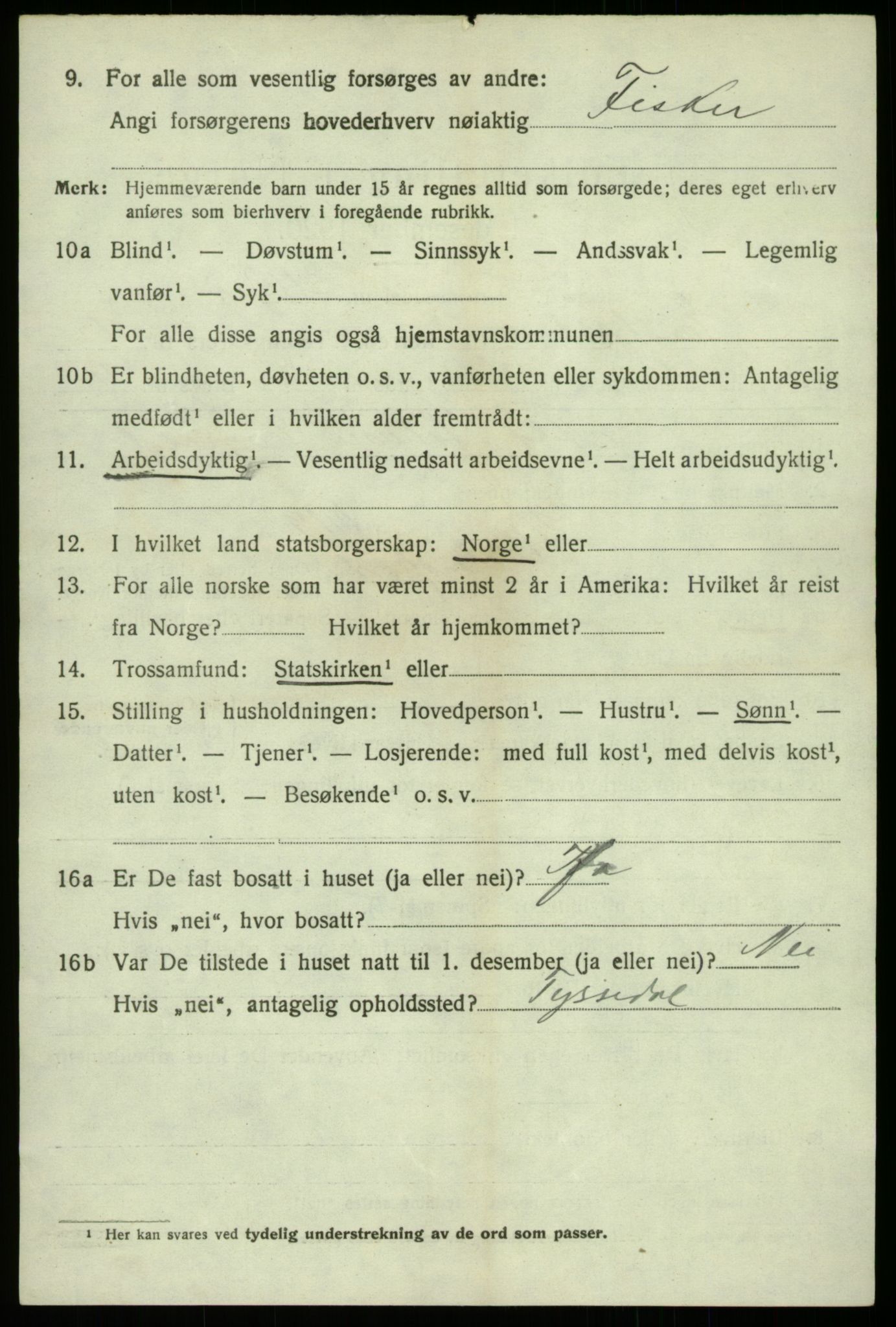 SAB, 1920 census for Eidfjord, 1920, p. 1755