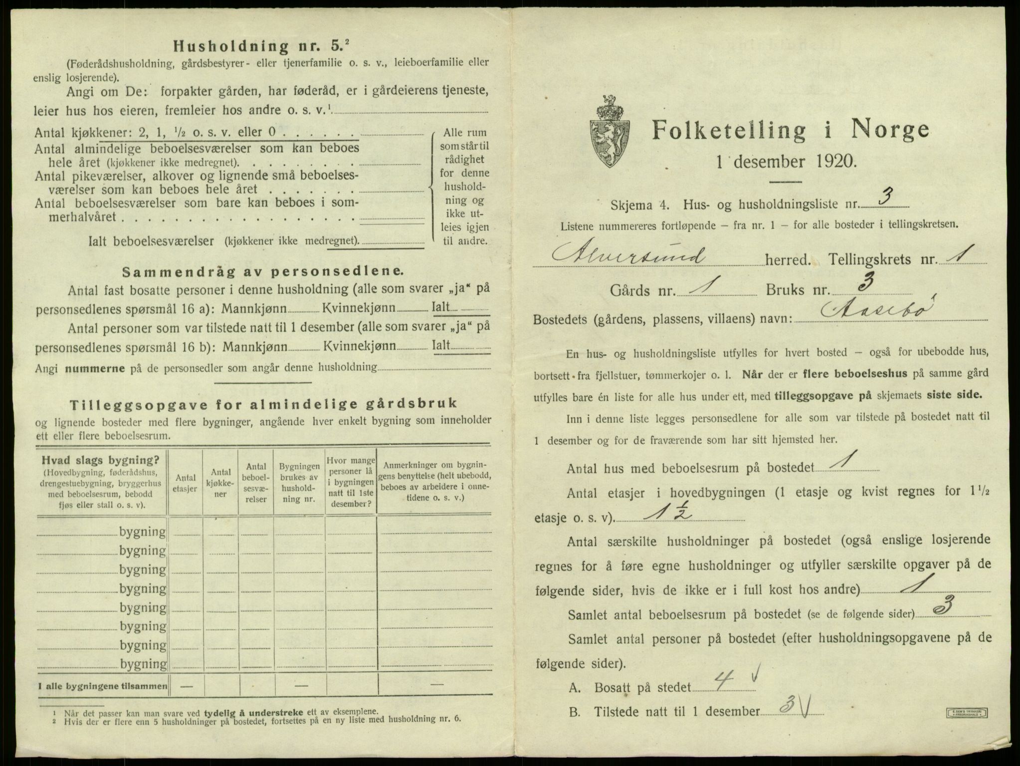 SAB, 1920 census for Alversund, 1920, p. 56