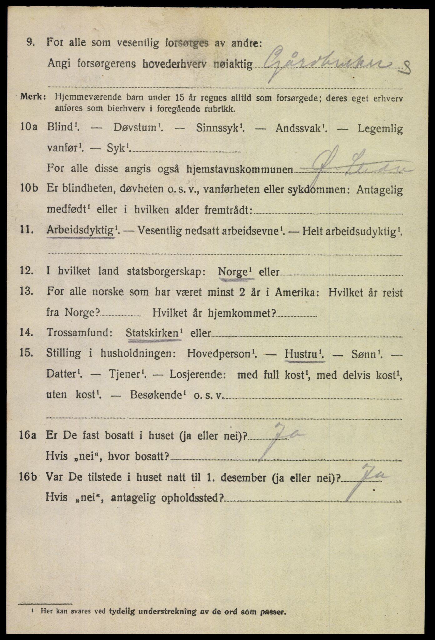 SAH, 1920 census for Øystre Slidre, 1920, p. 2436