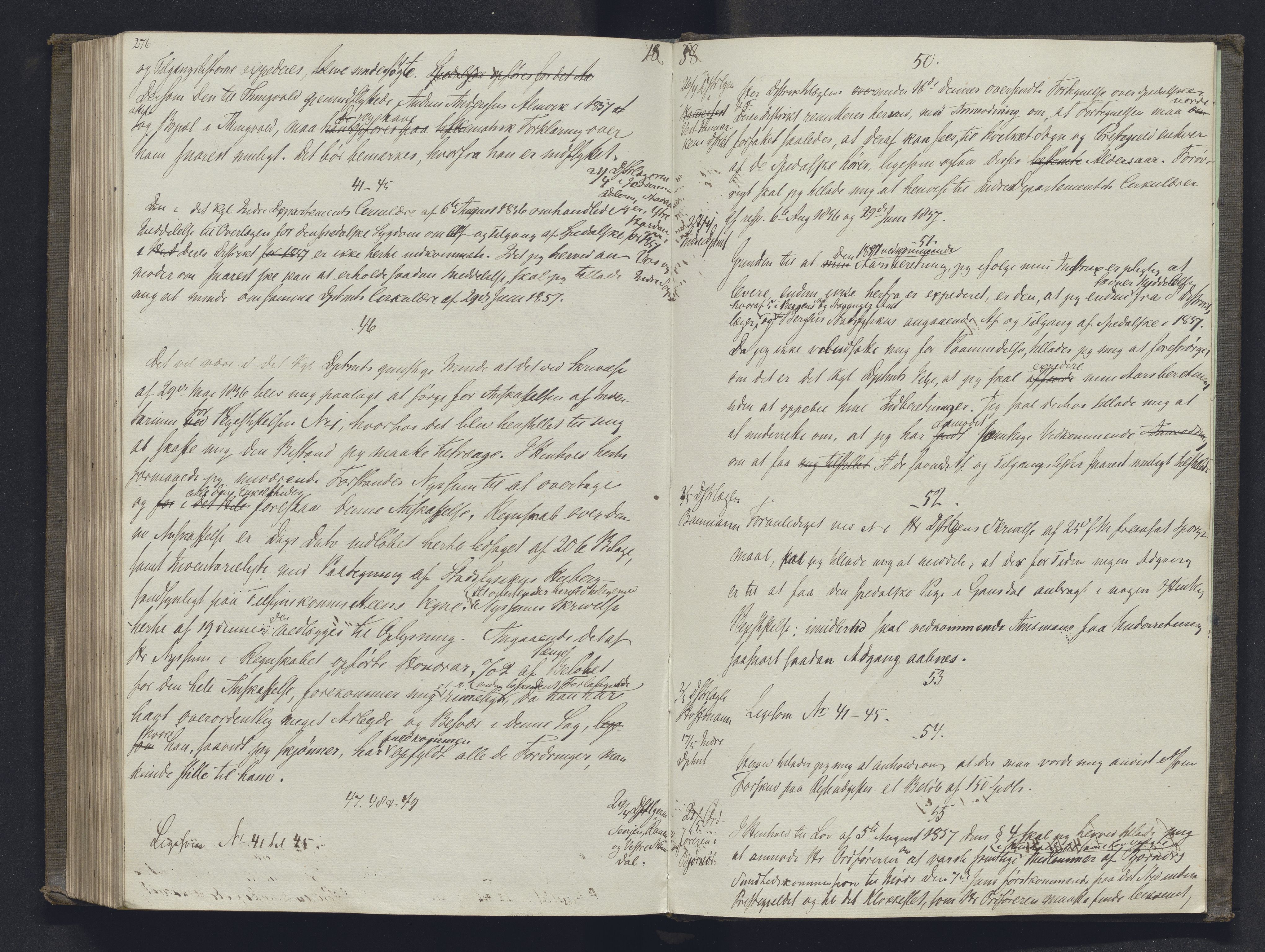Lepraarkiver - Overlegen for den spedalske sykdom, AV/SAB-A-61001/B.b/L0001: Kopibok, 1854-1858, p. 276-277