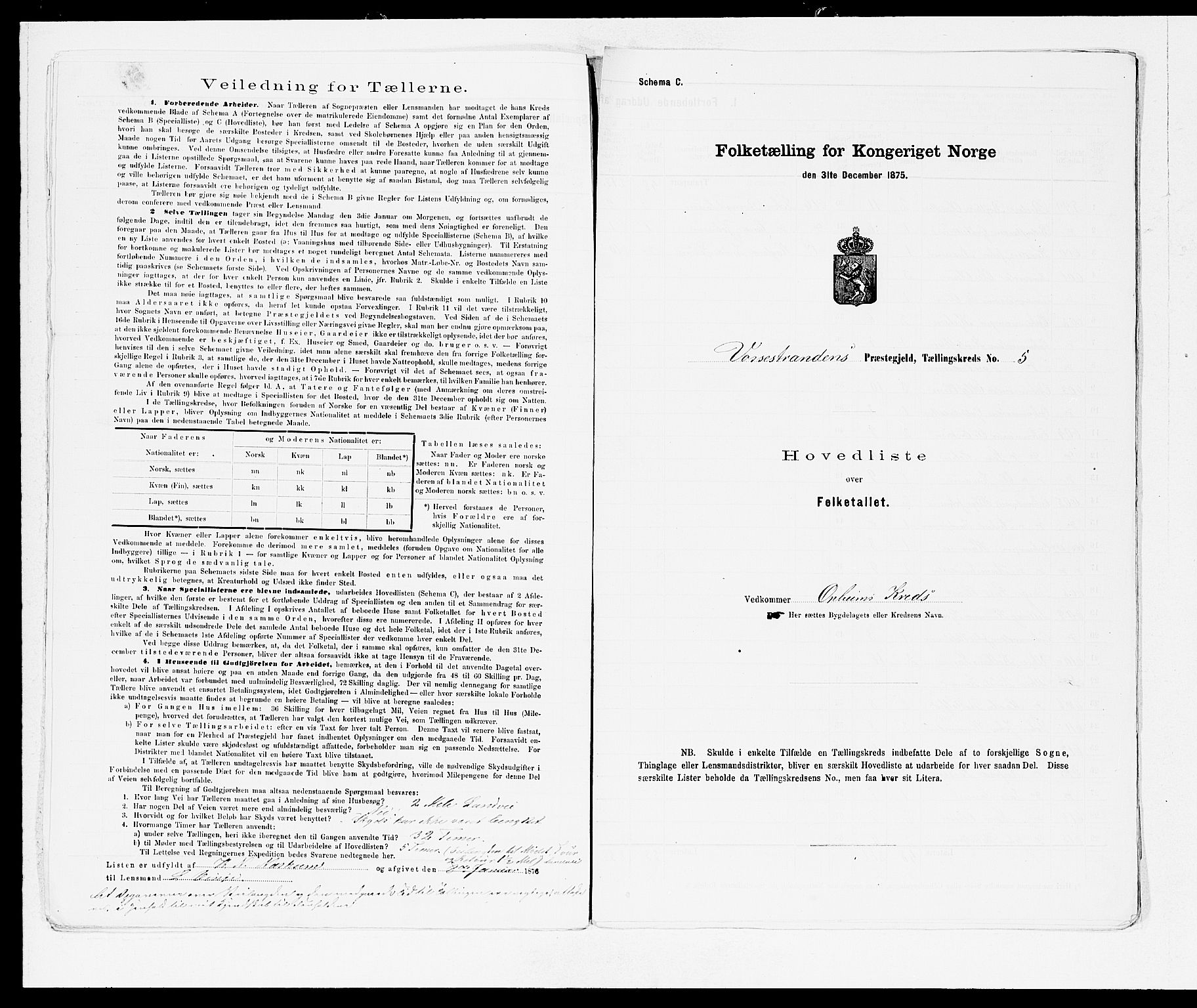 SAB, 1875 census for 1236P Vossestrand, 1875, p. 10