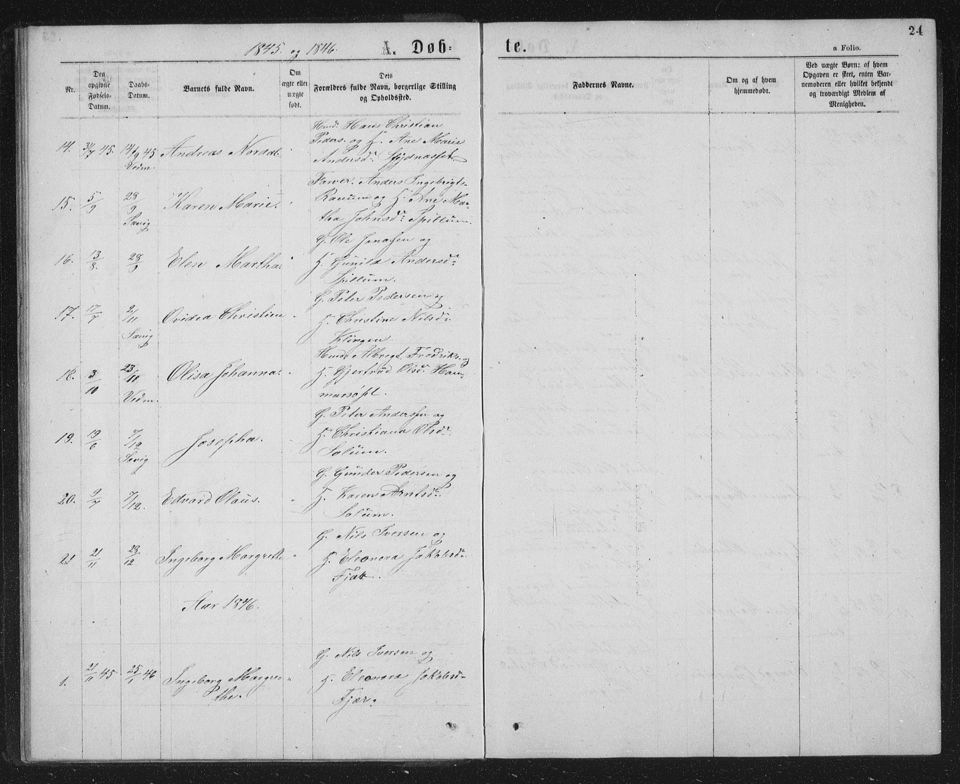 Ministerialprotokoller, klokkerbøker og fødselsregistre - Nord-Trøndelag, SAT/A-1458/768/L0566: Parish register (official) no. 768A01, 1836-1865, p. 24