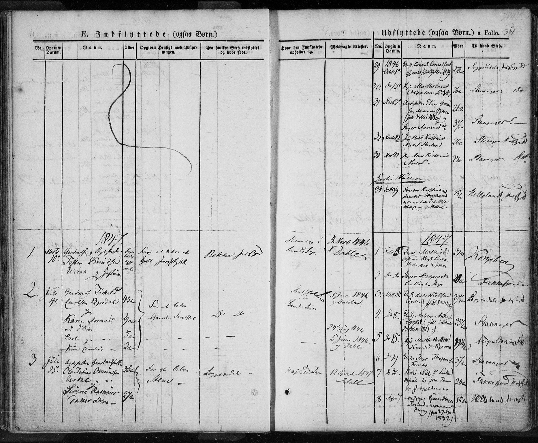 Lund sokneprestkontor, SAST/A-101809/S06/L0008: Parish register (official) no. A 7.2, 1833-1854, p. 351