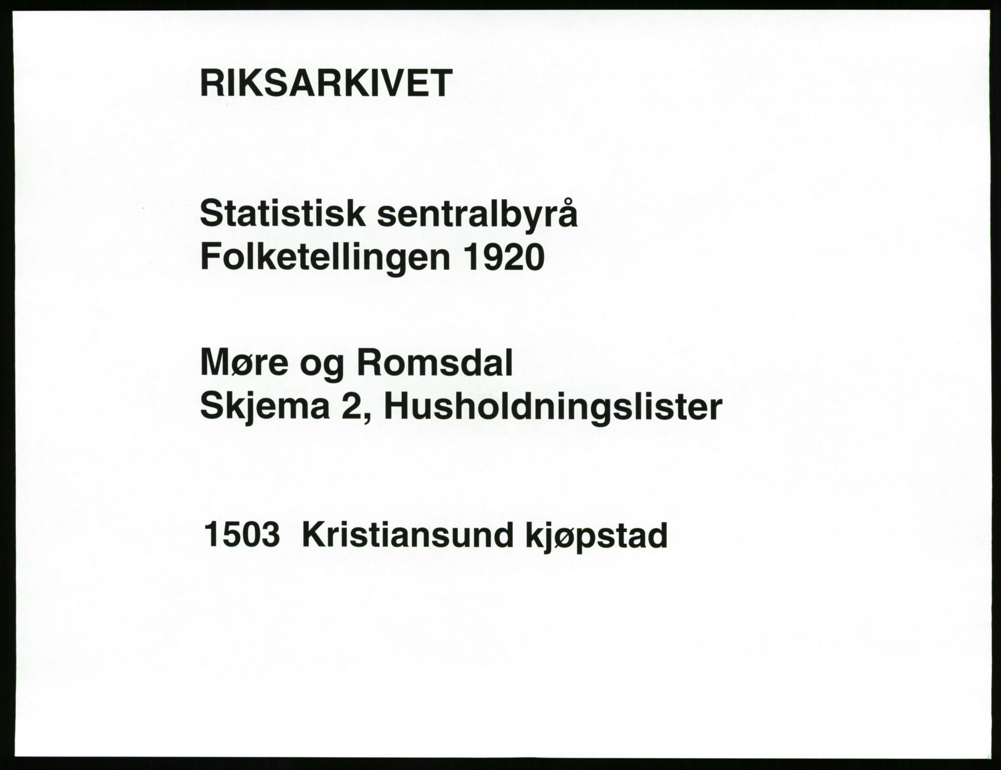 SAT, 1920 census for Kristiansund, 1920, p. 3155