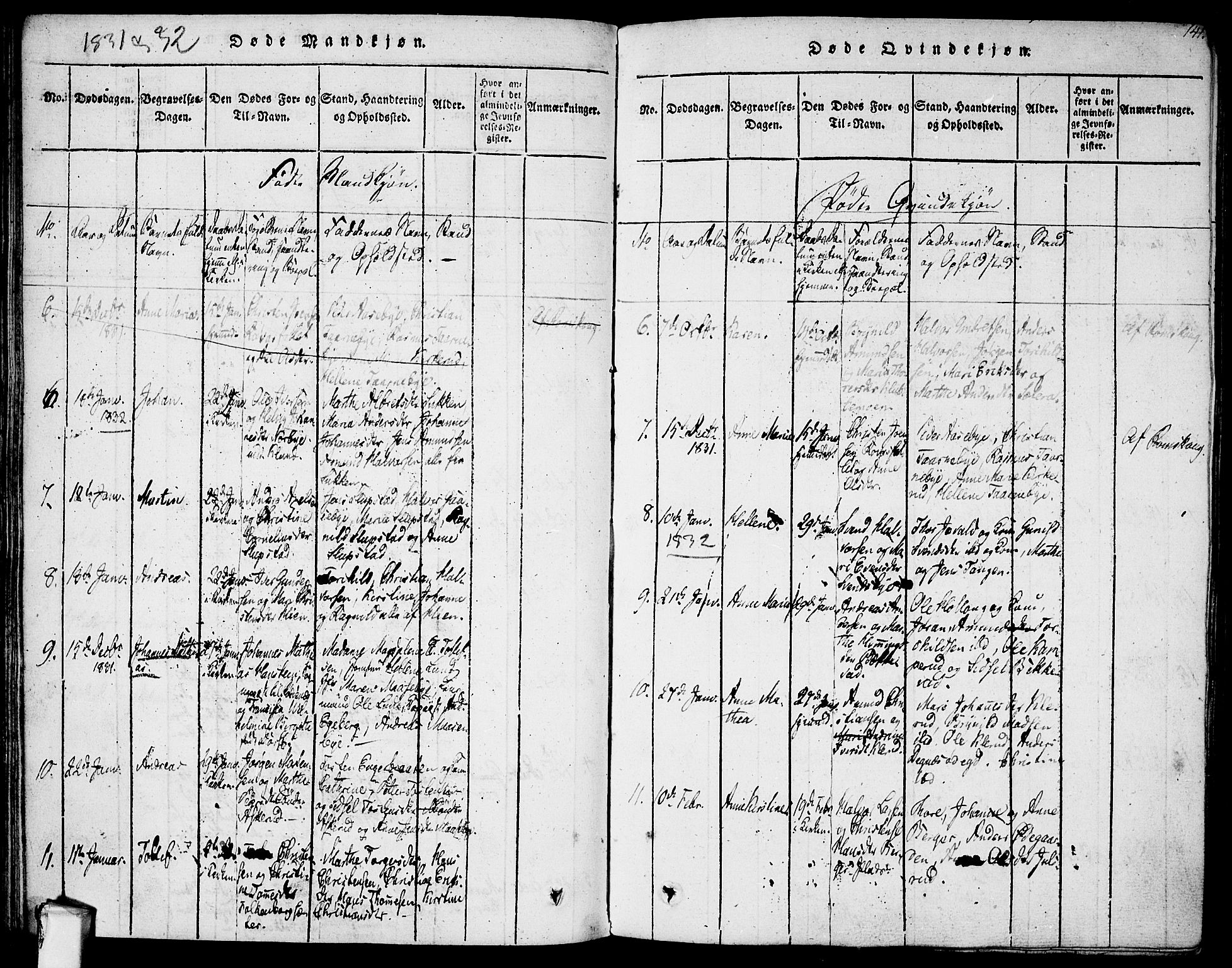 Rødenes prestekontor Kirkebøker, AV/SAO-A-2005/F/Fa/L0004: Parish register (official) no. I 4, 1814-1838, p. 141