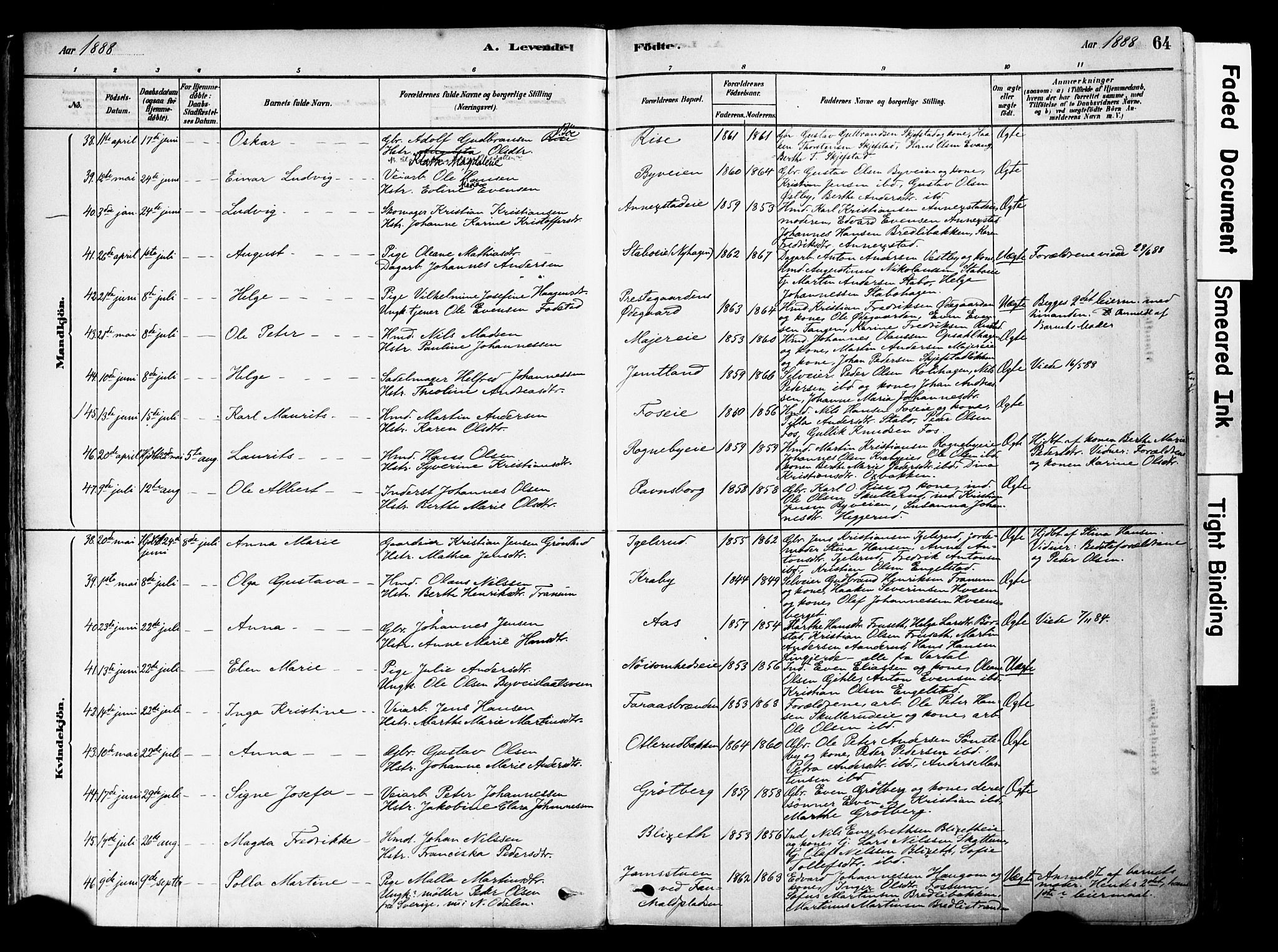 Østre Toten prestekontor, AV/SAH-PREST-104/H/Ha/Haa/L0006: Parish register (official) no. 6 /1, 1878-1896, p. 64