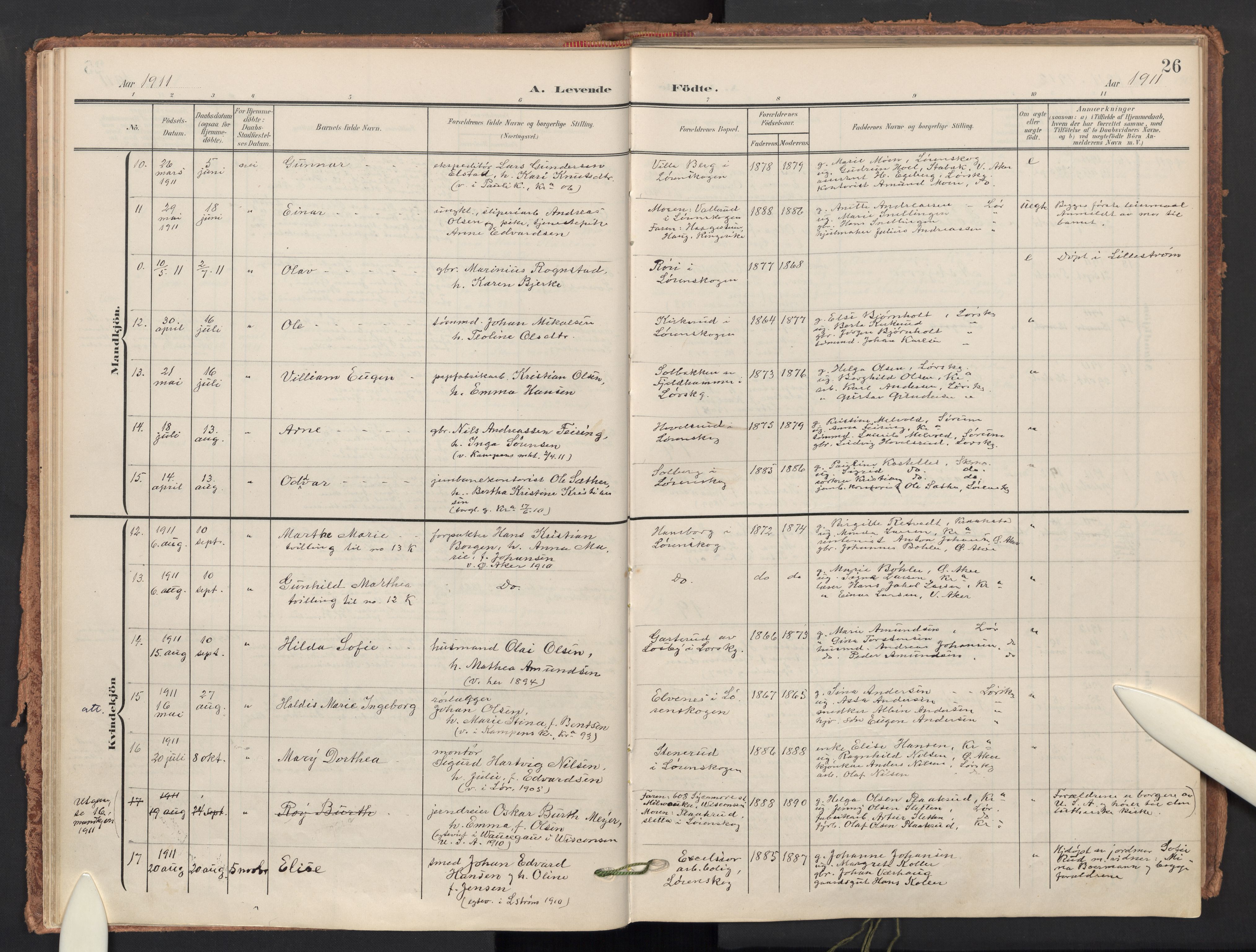 Skedsmo prestekontor Kirkebøker, AV/SAO-A-10033a/F/Fb/L0002: Parish register (official) no. II 2, 1902-1921, p. 26